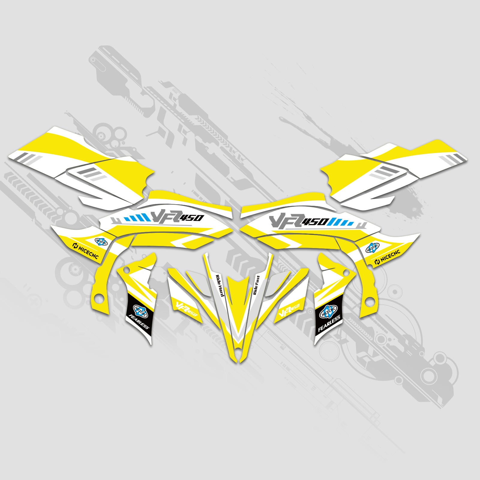 ATV Full Graphics Decals Stickers Set For YAMAHA YFZ450R YFZ450X 2009-2013