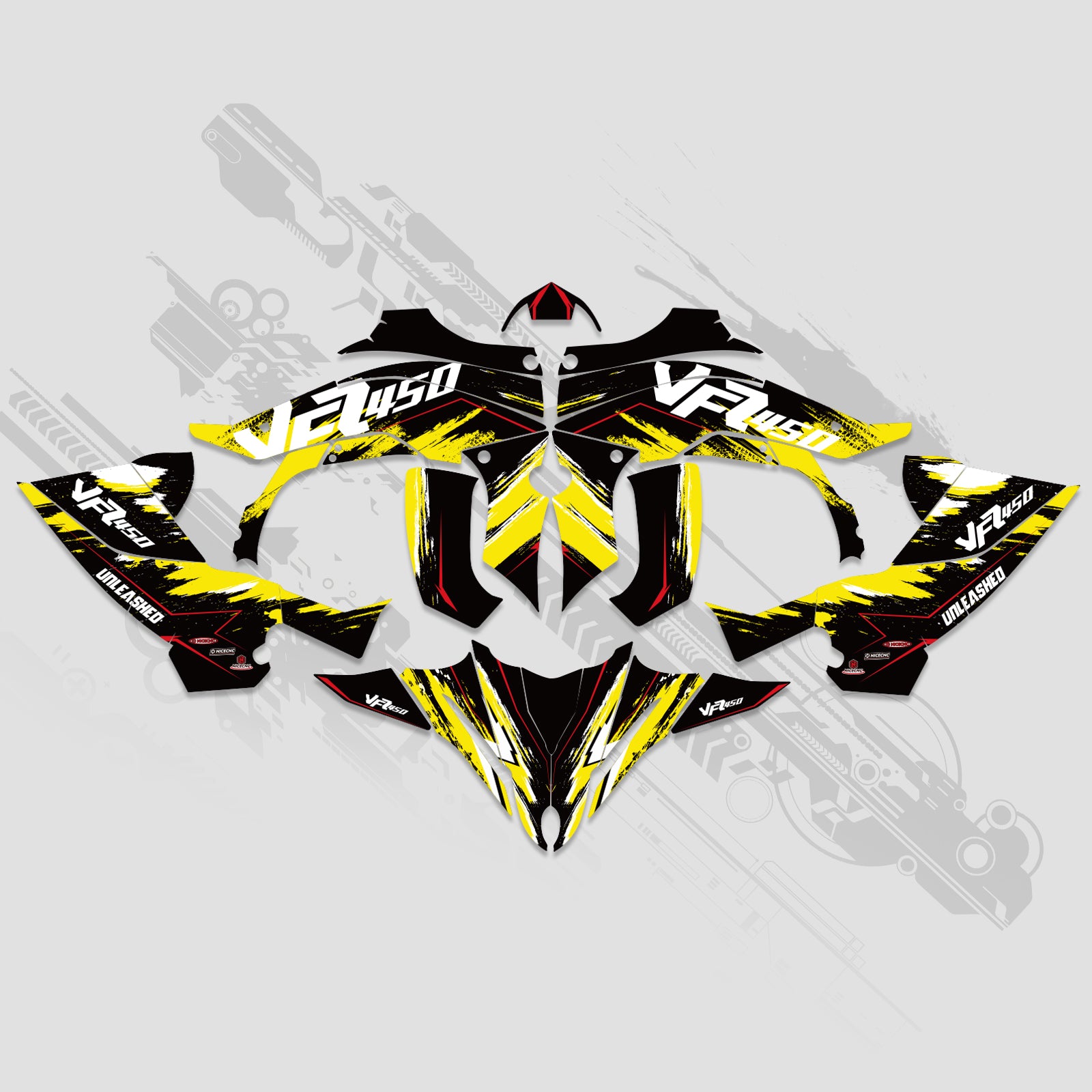 ATV Full Graphics Decals Stickers Kit For YAMAHA YFZ450R 2014-2022