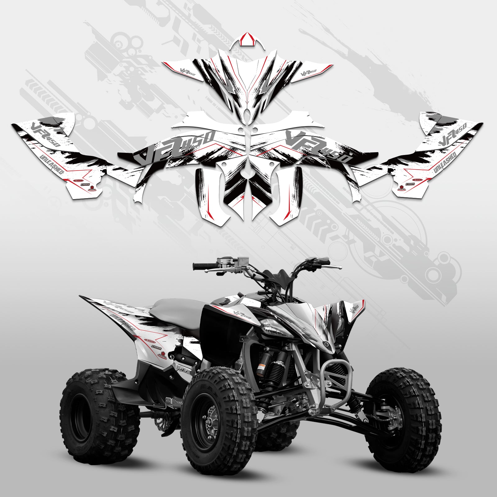 ATV Full Graphics Decals Stickers Kit For YAMAHA YFZ450R 2014-2022