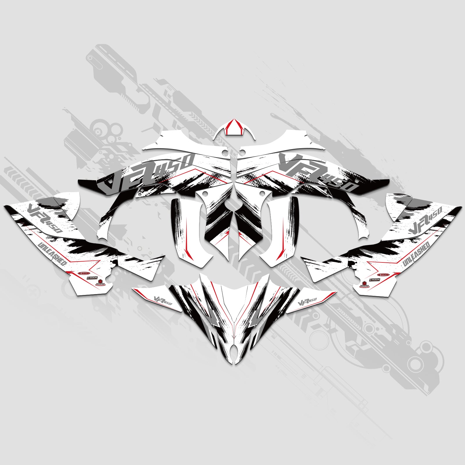 ATV Full Graphics Decals Stickers Kit For YAMAHA YFZ450R 2014-2022