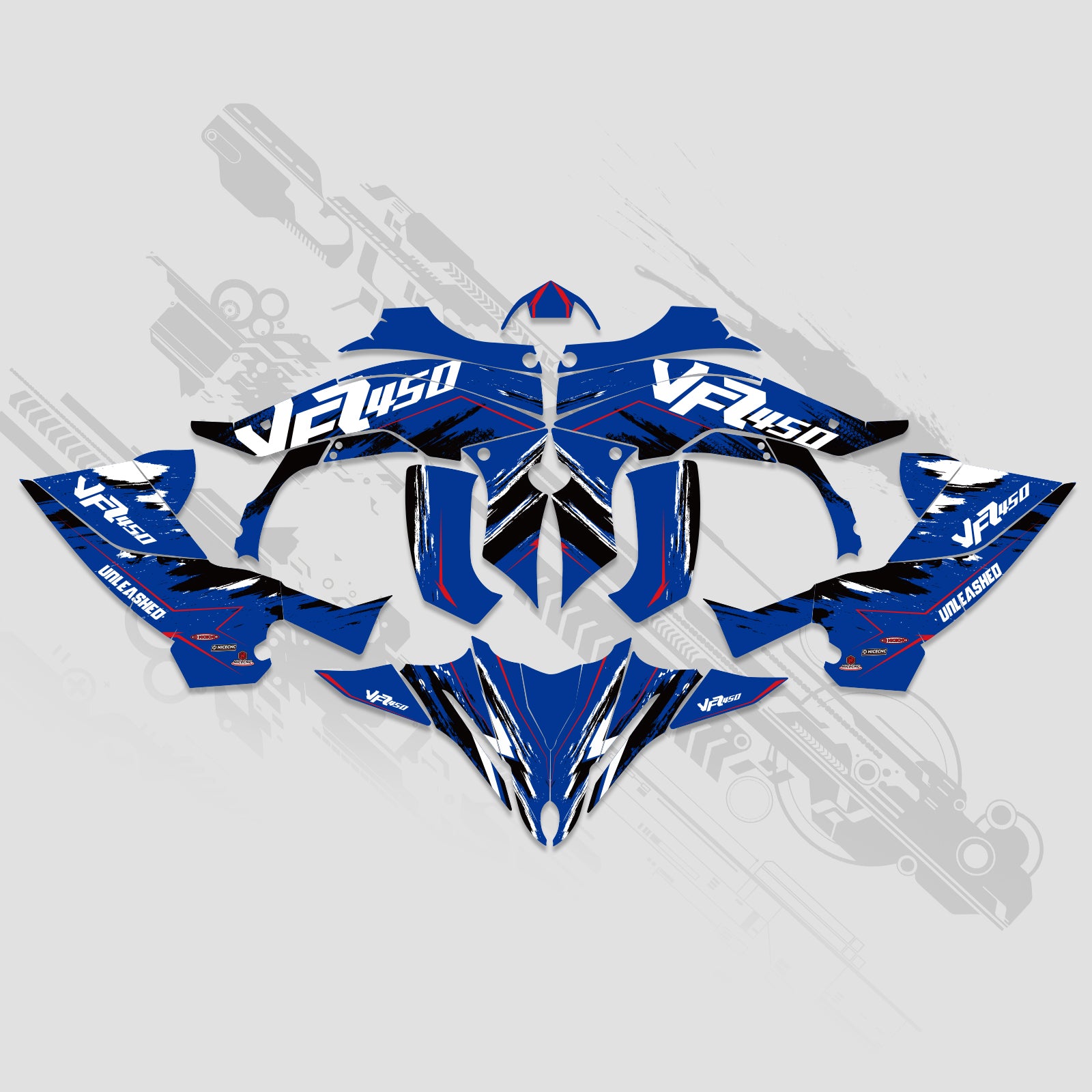 ATV Full Graphics Decals Stickers Kit For YAMAHA YFZ450R 2014-2022