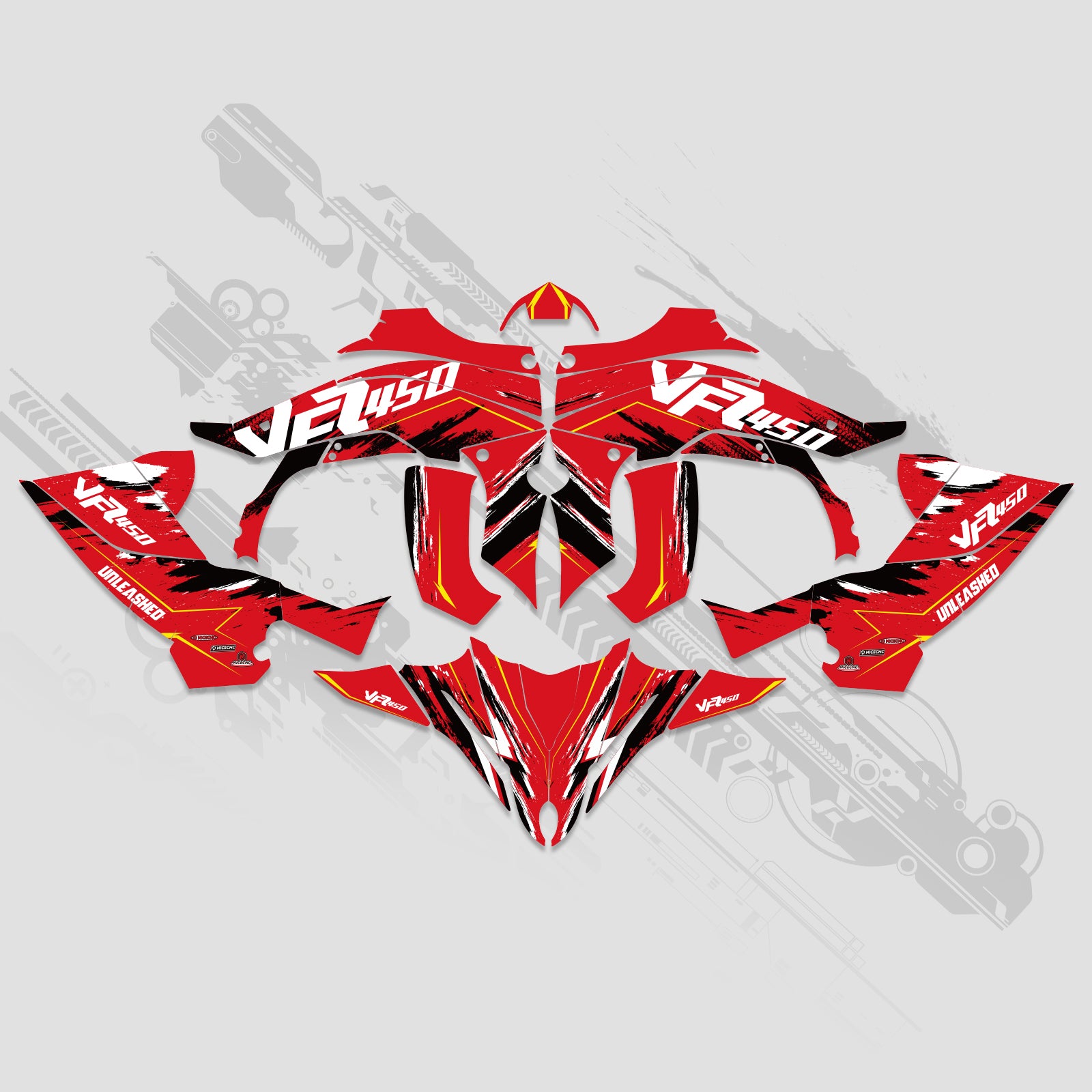 ATV Full Graphics Decals Stickers Kit For YAMAHA YFZ450R 2014-2022