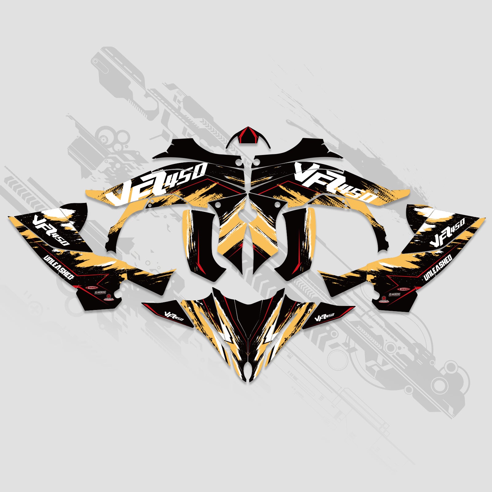 ATV Full Graphics Decals Stickers Kit For YAMAHA YFZ450R 2014-2022