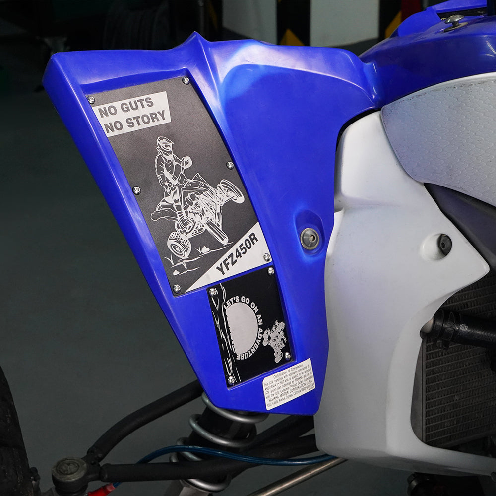 ATV Fender Warning Tags Stickers Badges Plates For Yamaha YFZ450R 2009-2024