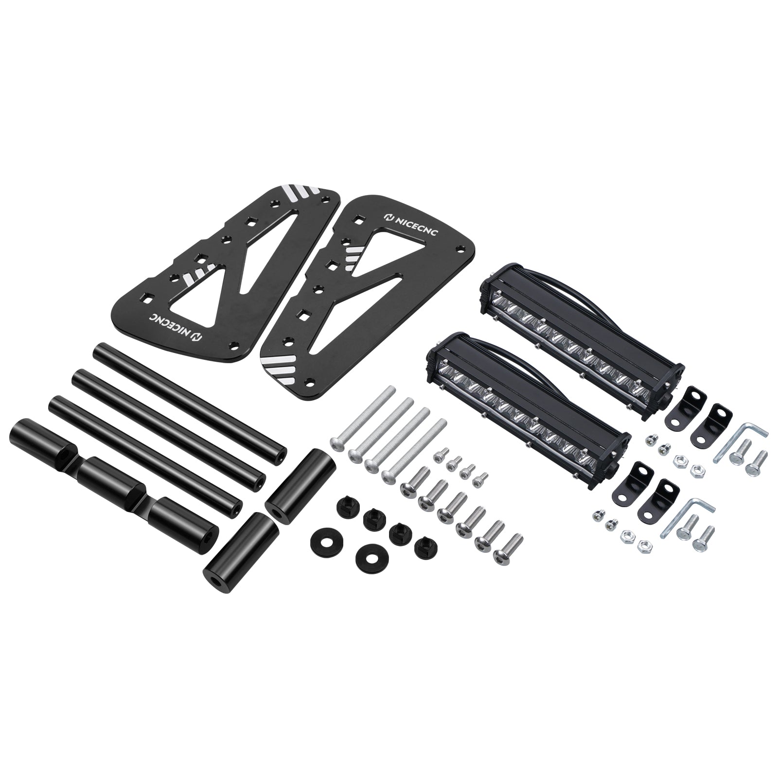 ATV Front Bumper with LED Dual Lights Bar Kit For Yamaha YFZ450R 2009-2024