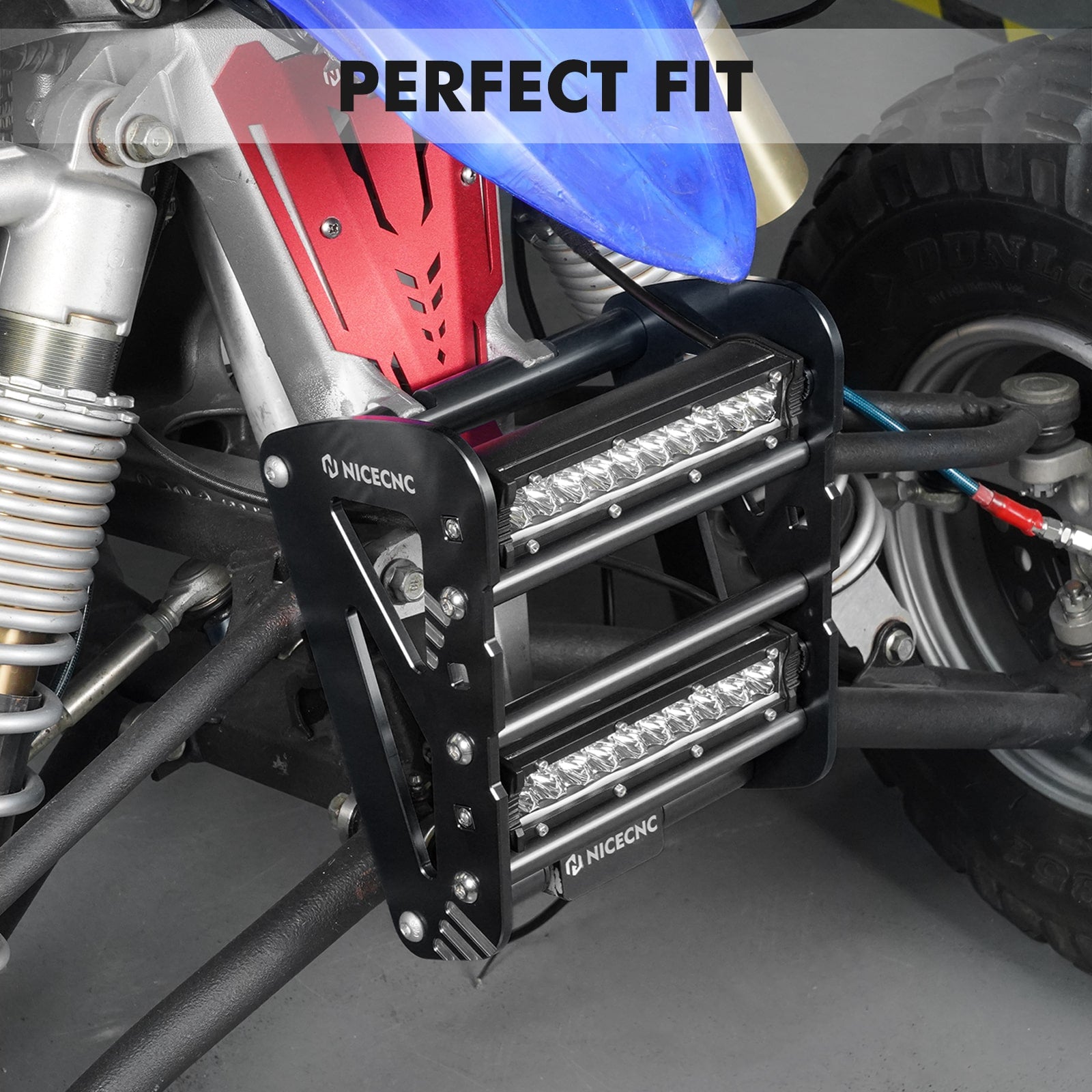 ATV Front Bumper with LED Dual Lights Bar Kit For Yamaha YFZ450R 2009-2024