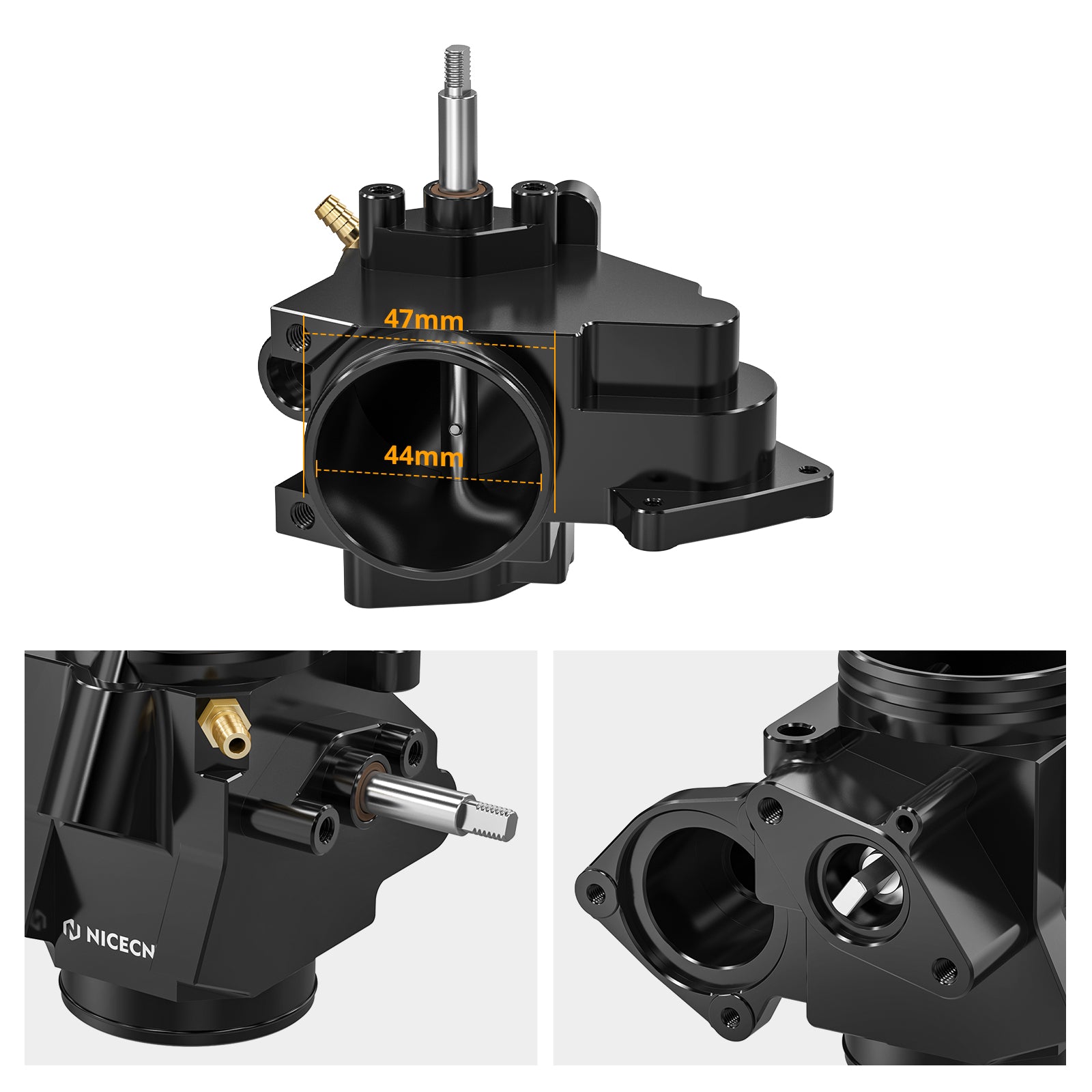 ATV Upgraded 47MM Diameter Throttle Body Assy Kit For Yamaha YFZ450R 2011-2025