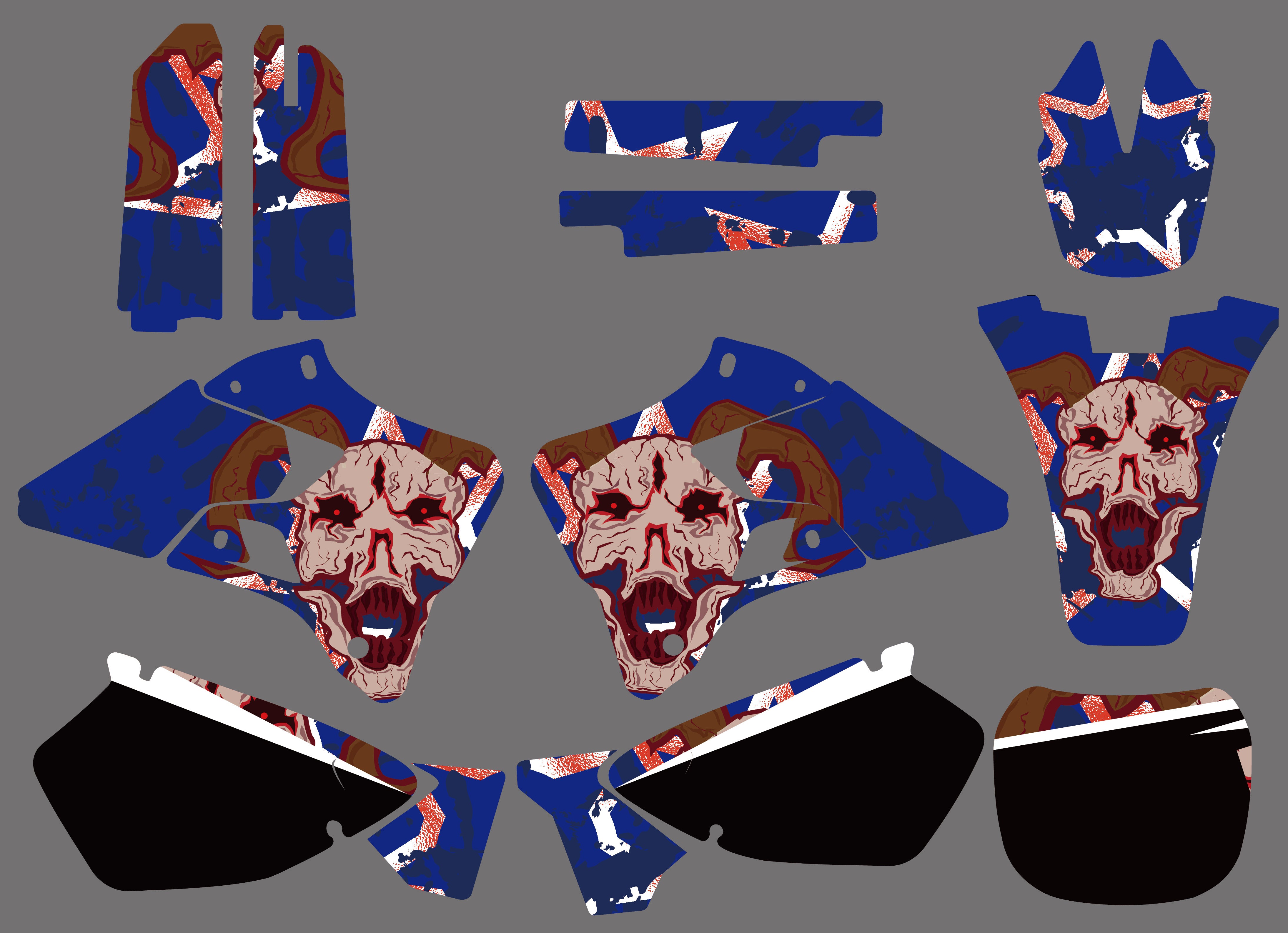 Team Graphics Backgrounds Decals Stickers For Yamaha YZ125/YZ250 1996-2001