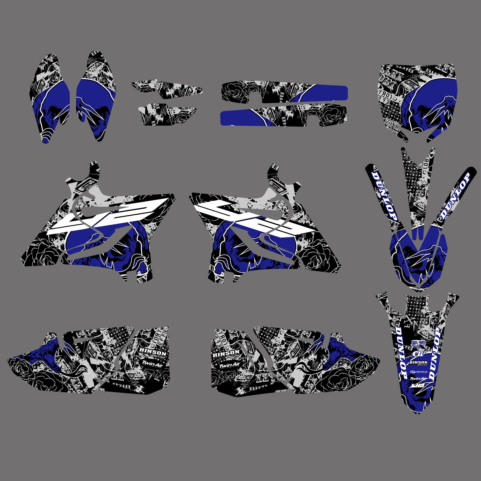 Team Graphics Decals Stickers Kit For Yamaha YZ125 YZ250 2015-2021