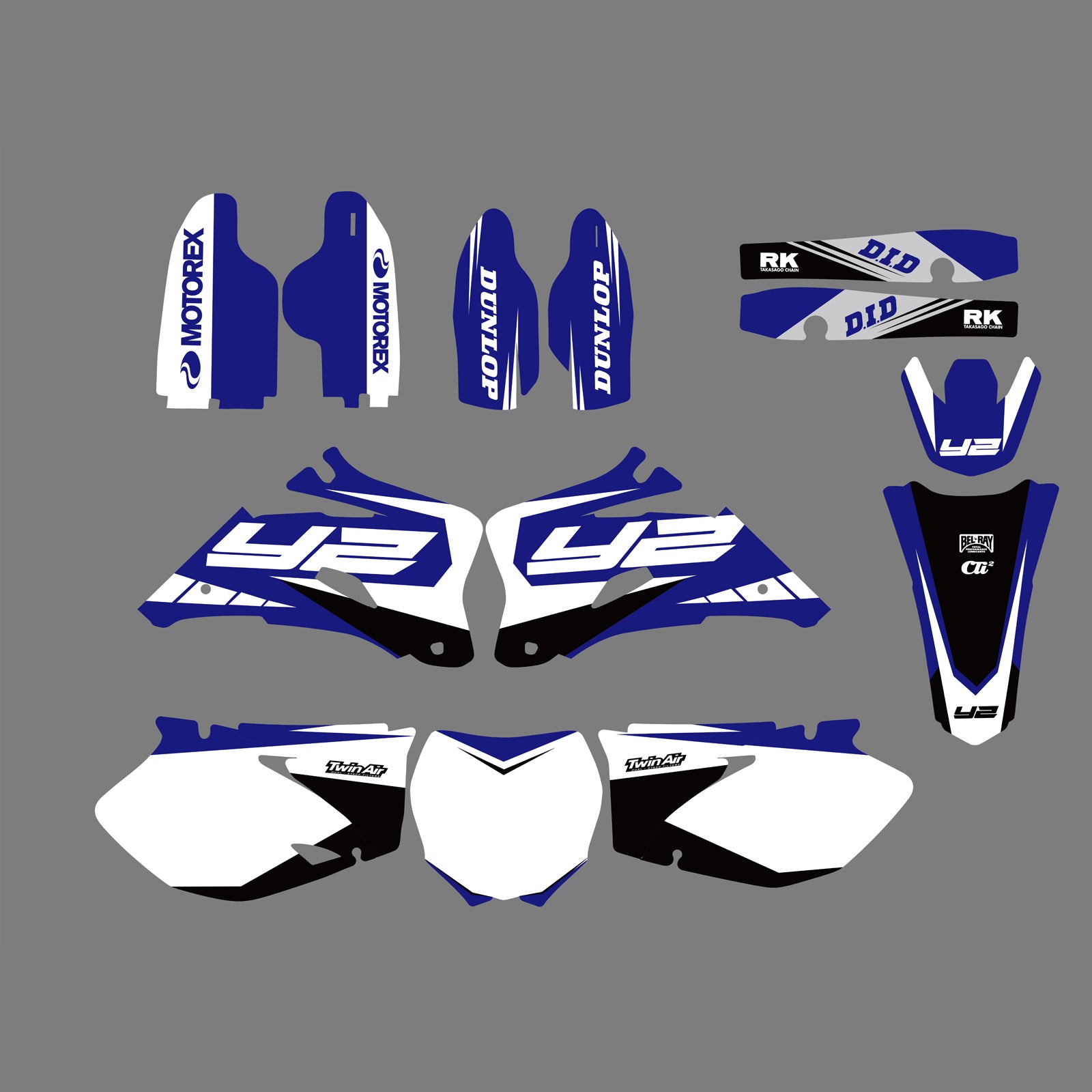 Team Graphics & Backgrounds Decals Stickers Kit for YAMAHA YZF250/YZF450 2006-2009