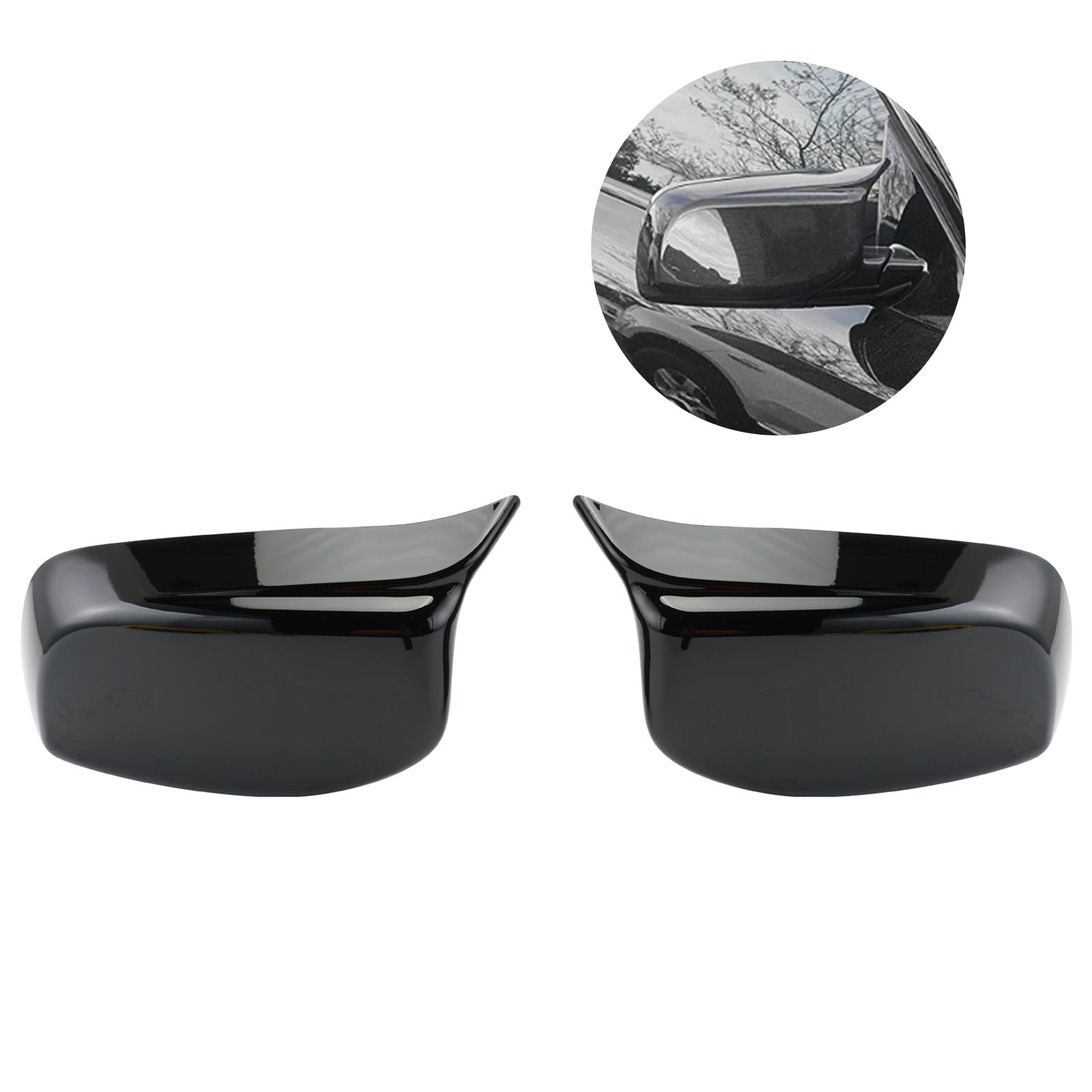 2PCS M-Style Side Mirror Cover Cap Replace For BMW 5 Series E60 E61 2004-2007 Pre-LCI