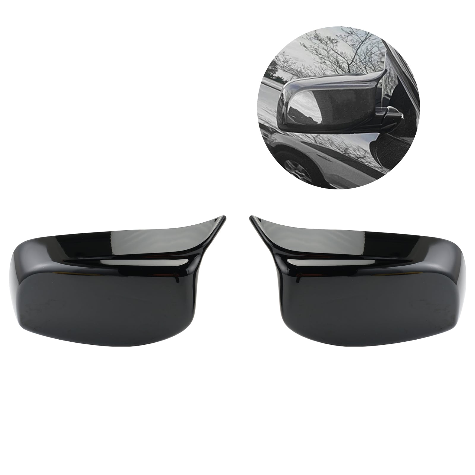 2PCS M-Style Side Mirror Cover Cap Replace For BMW 5 Series E60 E61  2004-2007 Pre-LCI