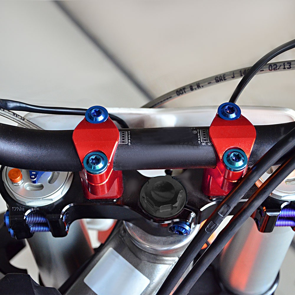 28mm Handlebar Mounts Clamp Riser 52mm Height For KTM Husaberg Husqvarna BETA GasGas
