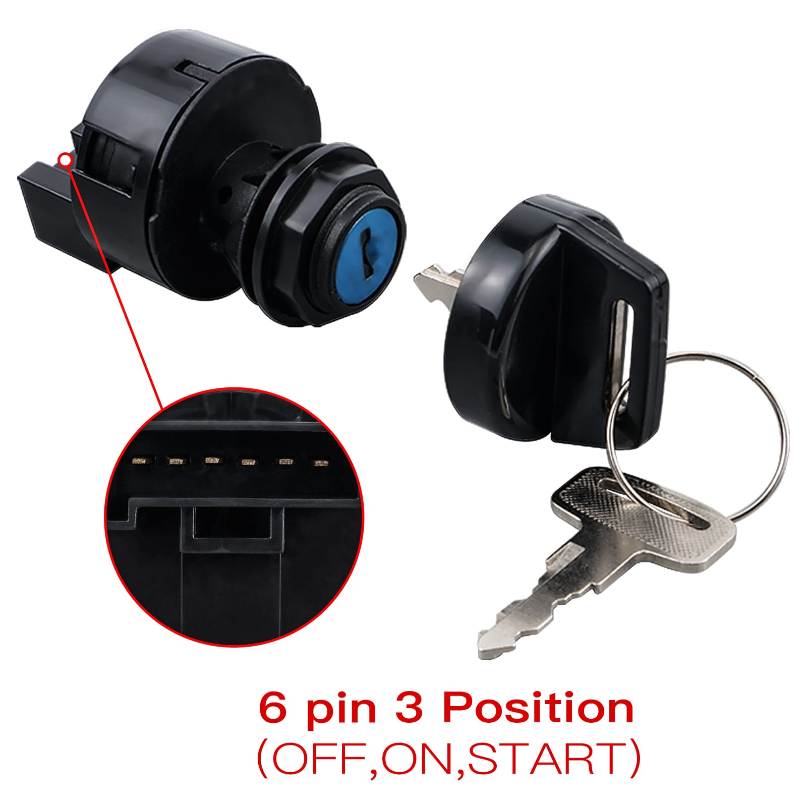 ABS 6 Pin Ignition Switch For Polaris RZR XP 4 1000 / Ranger 570 / General 1000