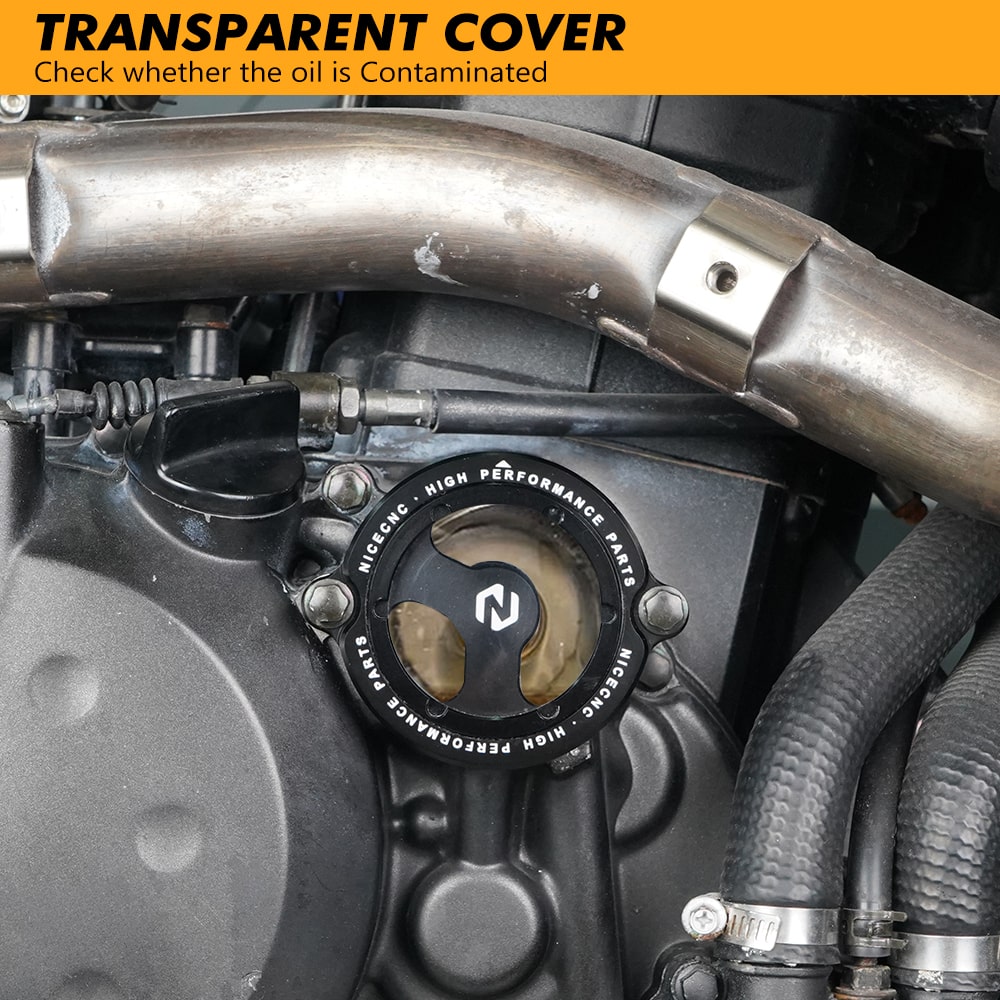 Transparent Oil Filter Cover Cap For Kawasaki KLR650 1987-2024