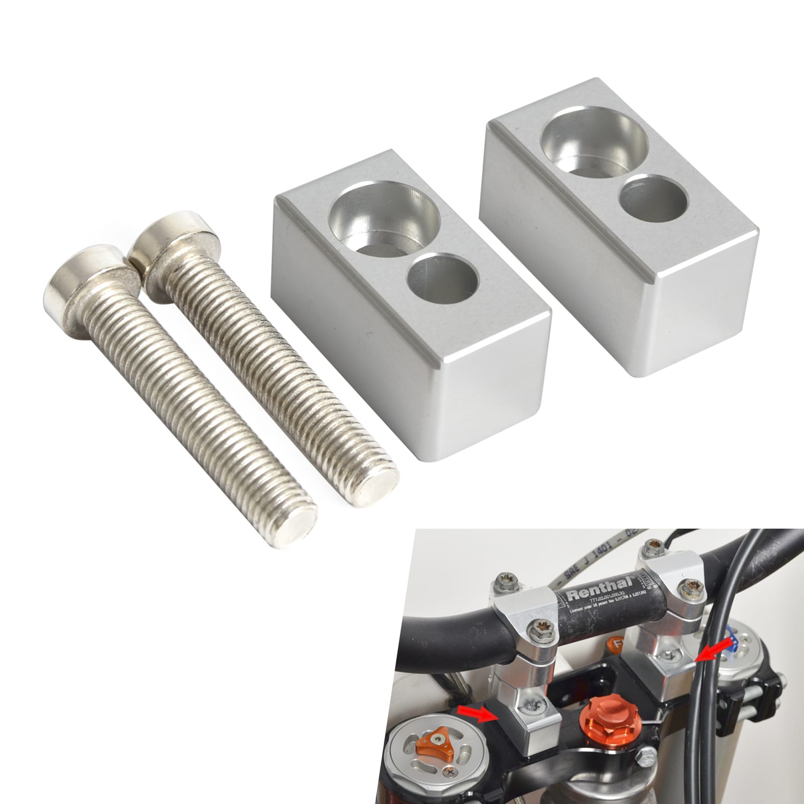 22MM Handlebar Bars Mount Clamp Risers Kit for KTM Husaberg Beta Husqvarna