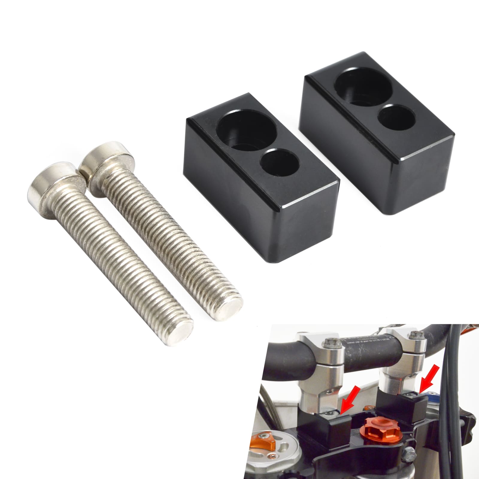 22MM Handlebar Bars Mount Clamp Risers Kit for KTM Husaberg Beta Husqvarna