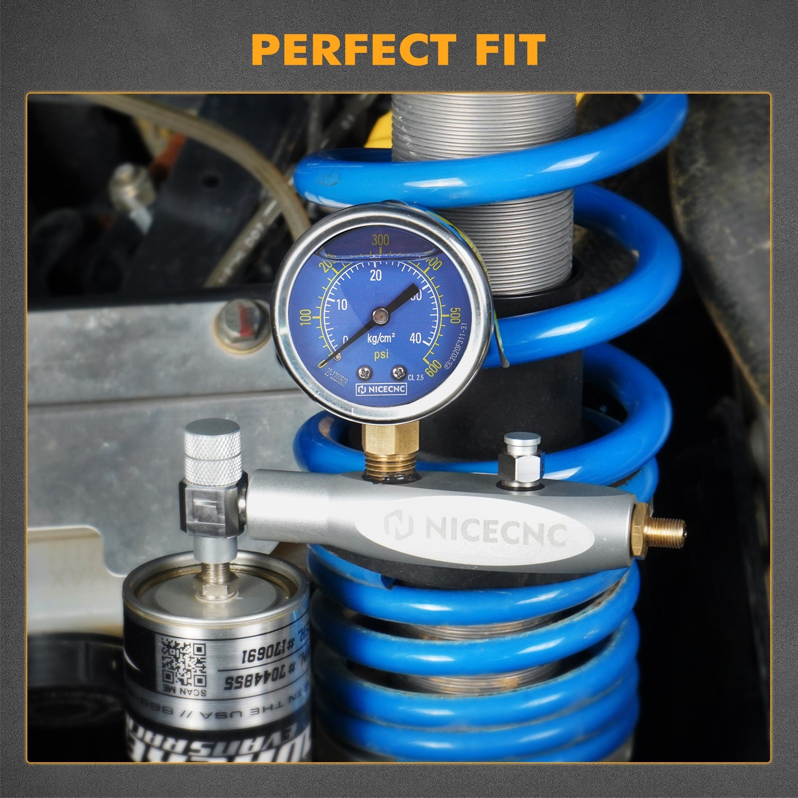 600PSI Regulator Kit No Loss Chuck Nitrogen Filling Tool For Schrader Valve Shock Off-Road Bikes, ATVs, UTVs