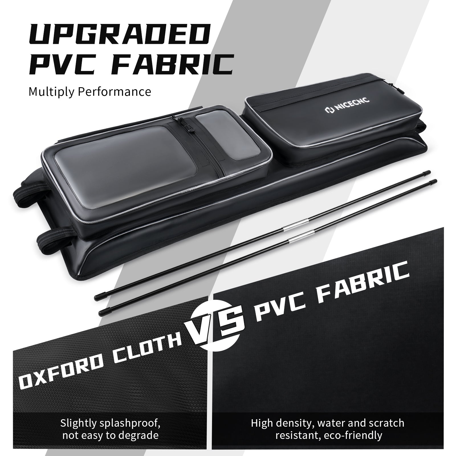 Upgraded UTV Roof Bag PVC Overhead Storage Tool Bag Large Map Pouch For Polaris RZR XP 1000/S 4 1000 Turbo