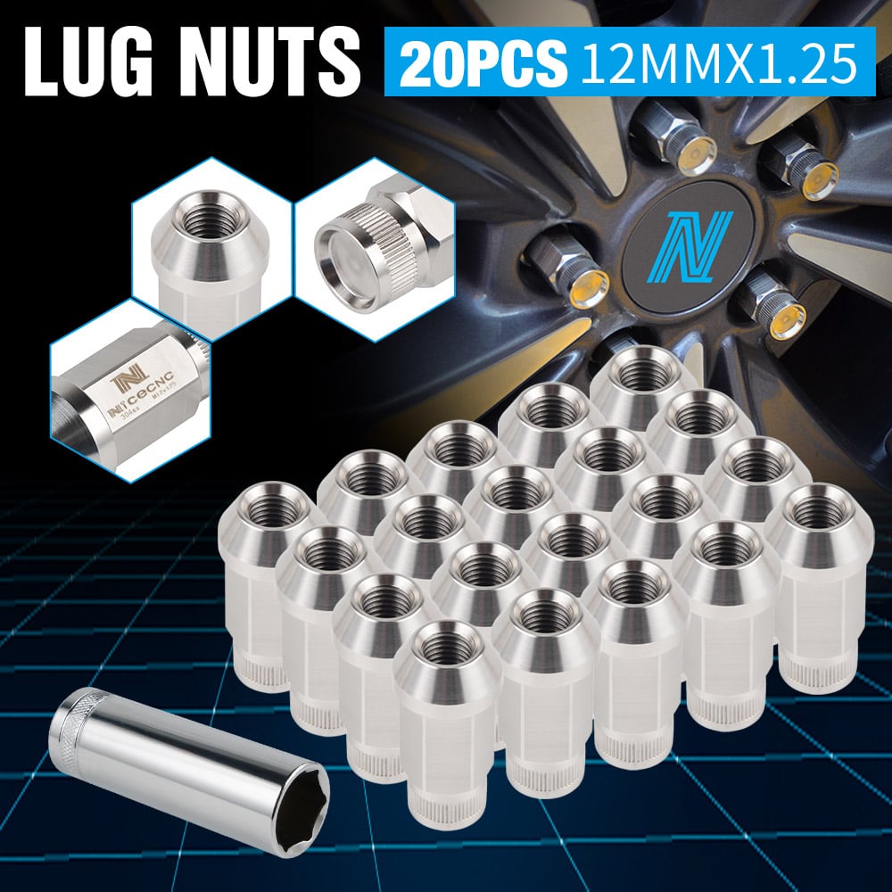 20pcs 12x1.25 Wheel Rim Lug Nuts + Key For Nissan 240SX Scion FR-S