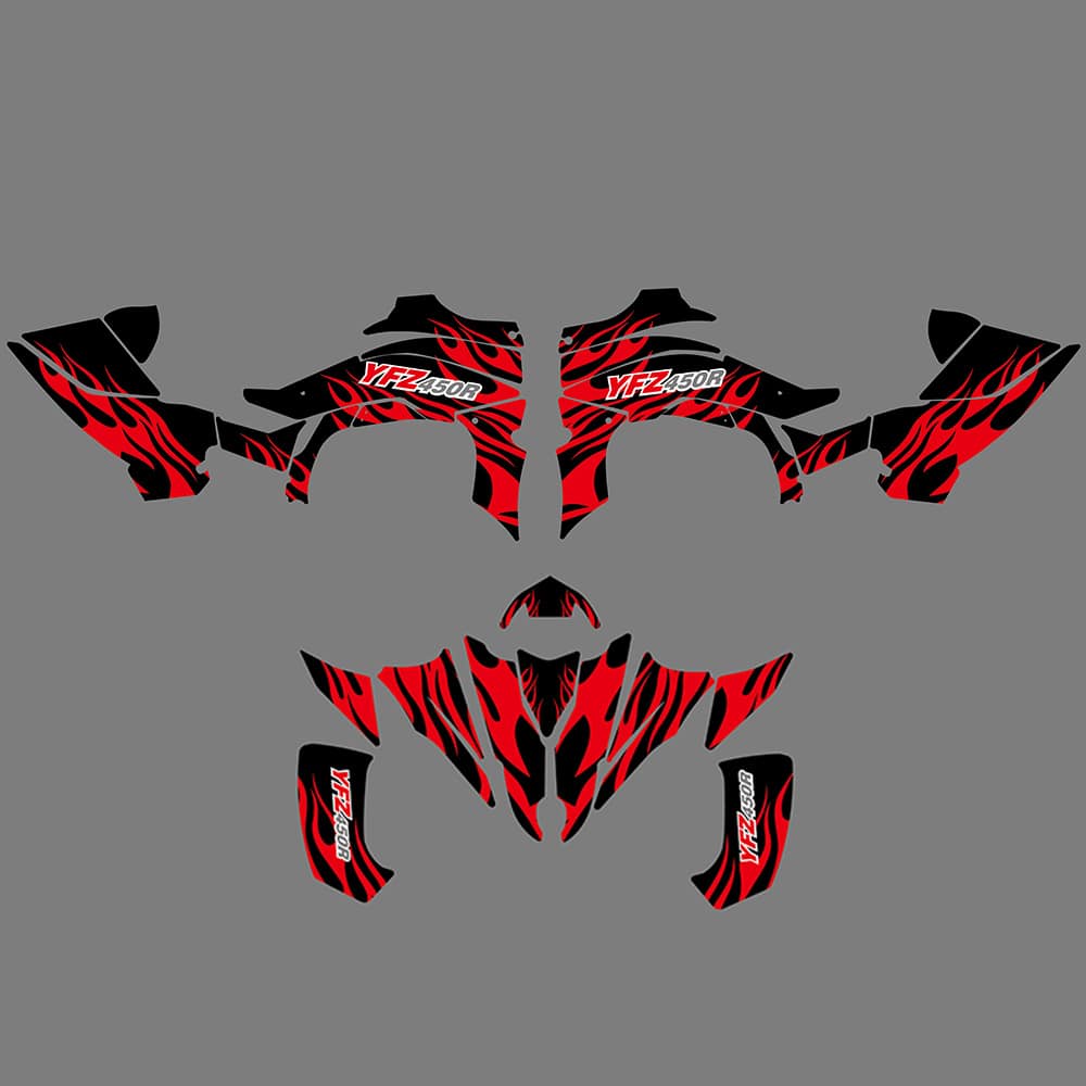 ATV Full Graphics Background Decals Sticker For Yamaha YFZ450R 2014-2022