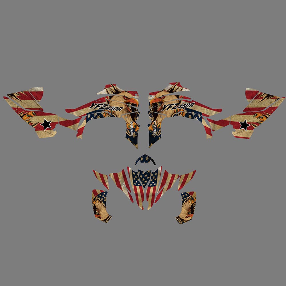 ATV Full Graphics Background Decals Sticker For Yamaha YFZ450R 2014-2022