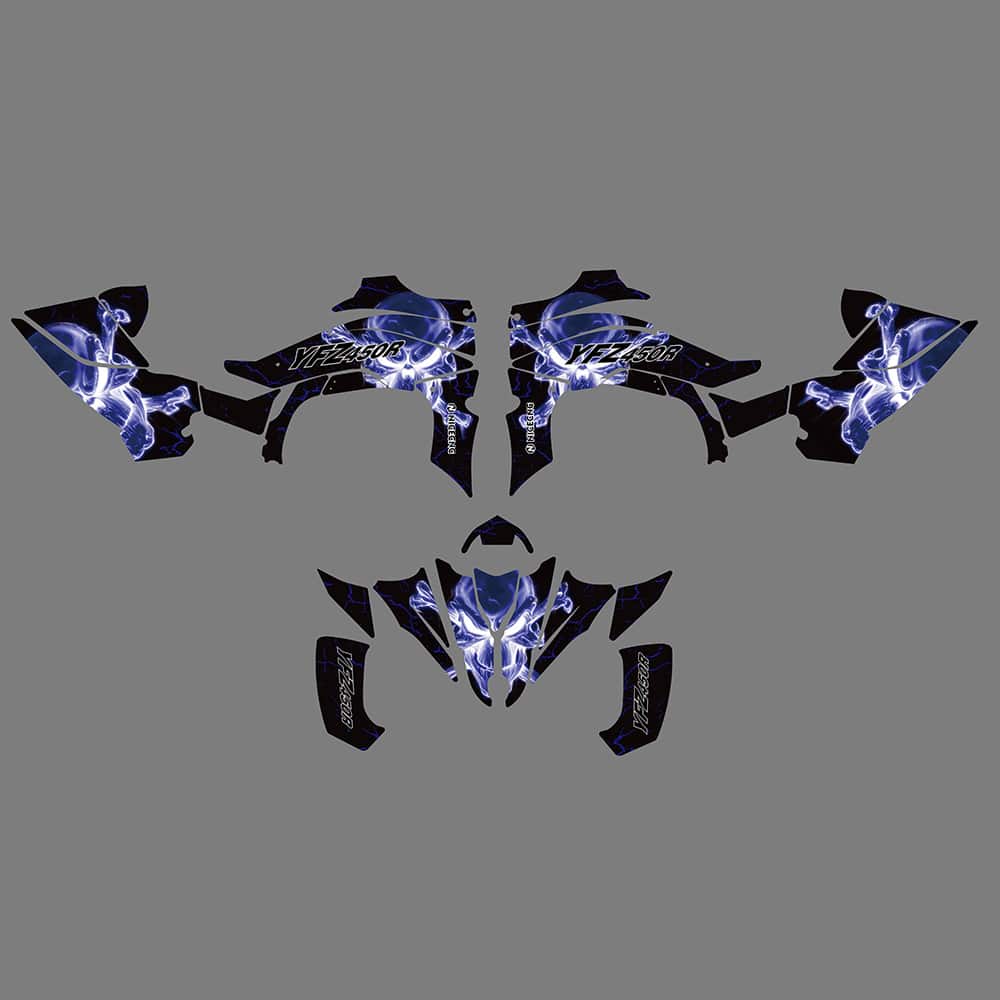 ATV Full Graphics Background Decals Sticker For Yamaha YFZ450R 2014-2022