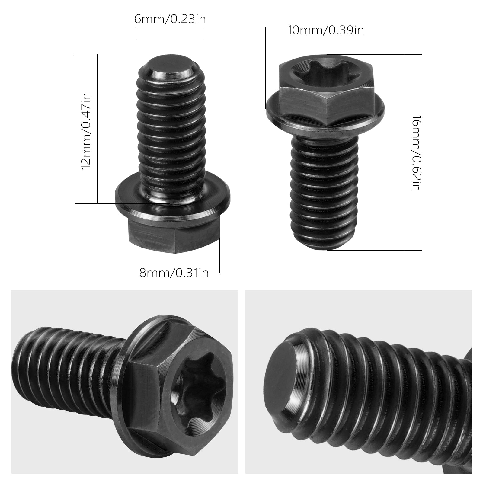 M6X13 Rear Brake Disc Pad Screws Kit For Surron Light Bee X/ S/ L1E Segway X160 X260