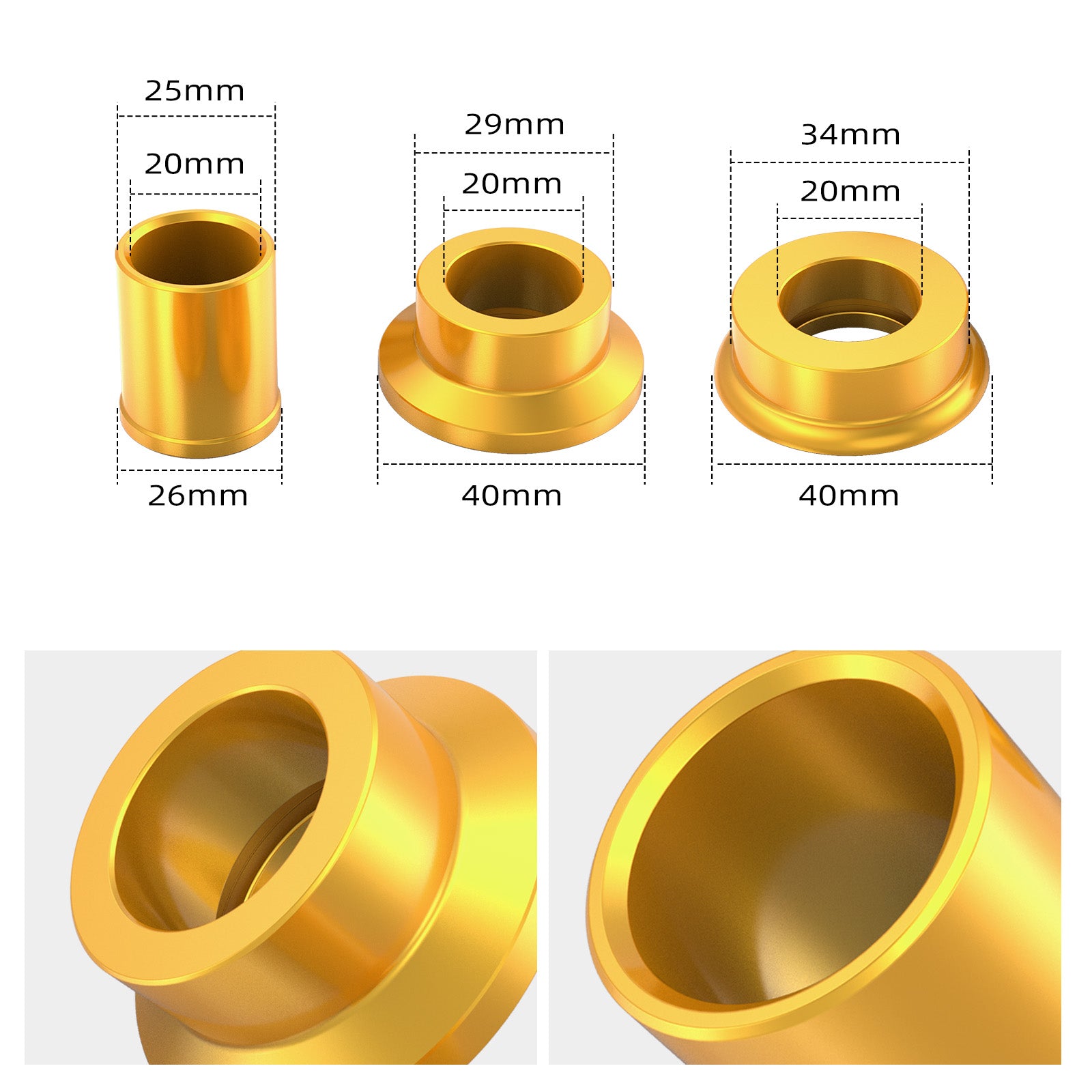 Suzuki DRZ400S DRZ400E DRZ400SM Front Rear Wheel Spacers Set