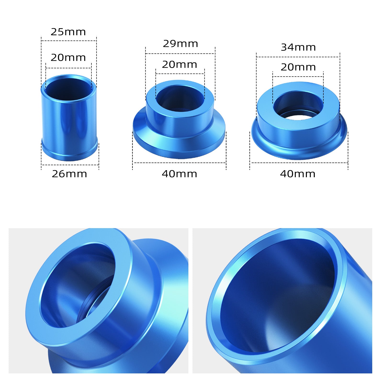 Suzuki DRZ400S DRZ400E DRZ400SM Front Rear Wheel Spacers Set