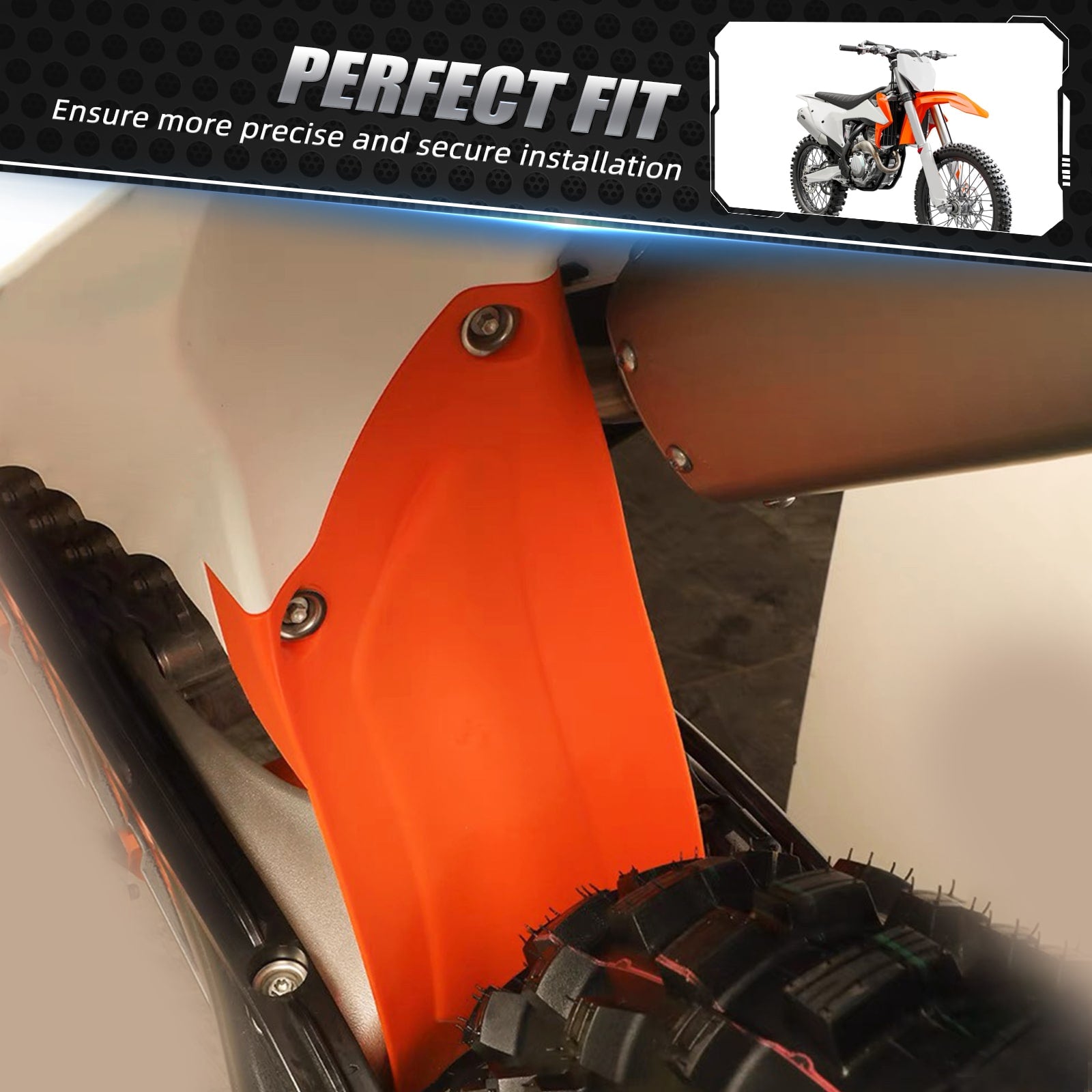 Rear Shock Mud Cover Guard Fender For KTM 125-500 Husqvarna TC/TE/FC Gas Gas MC/EC/EX 2023-2024