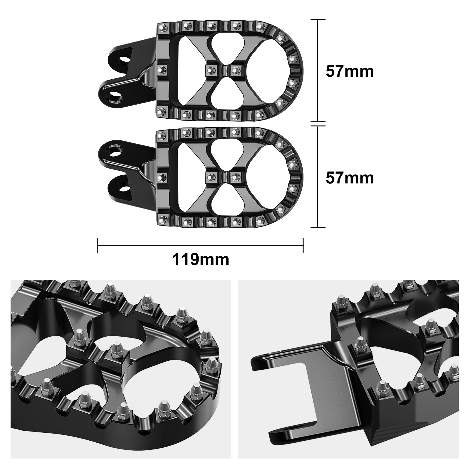 Enlarged Wide Foot Pegs Pedals For Honda XR650L 1993-2025 XR 650R 600R 250R 400R