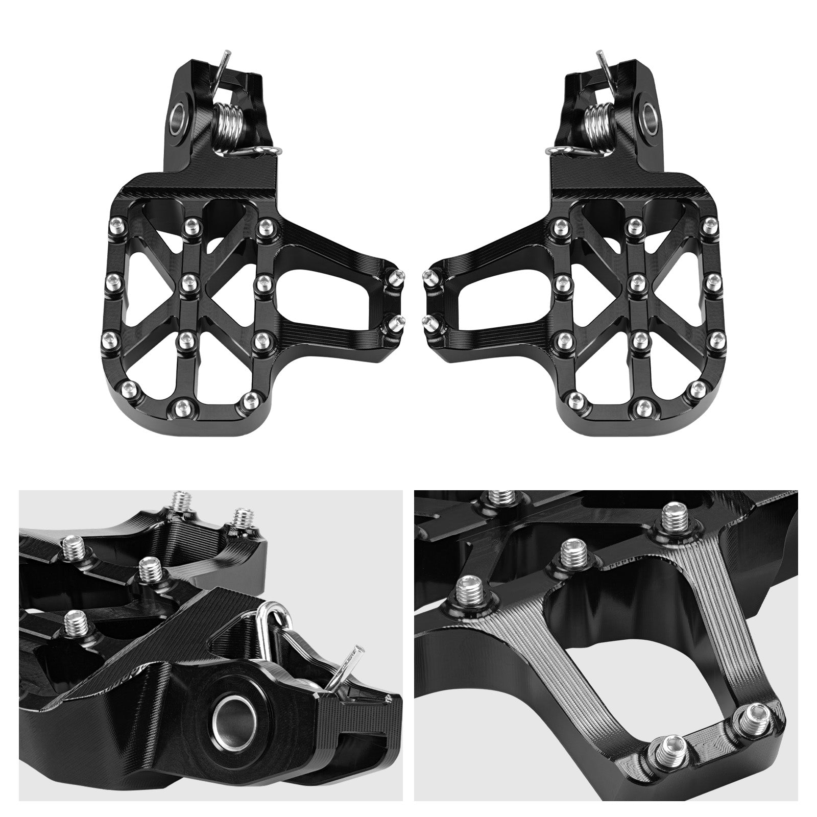 Forged Extender Foot Pegs + Rear Brake Pedal Tip For Stark Varg EX / MX 2024-2025