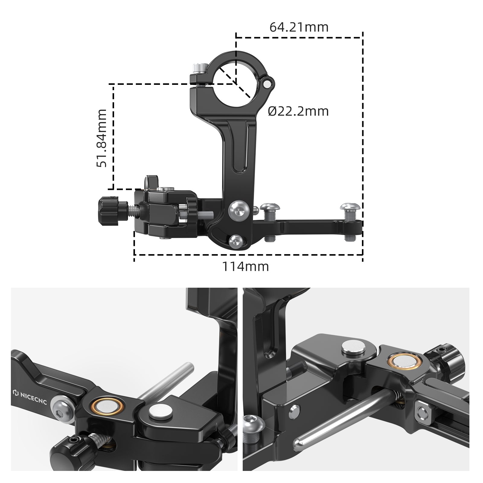 Universal Left Thumb Brake Assembly For 125cc to 1400cc Road Track Super Adventure Bikes