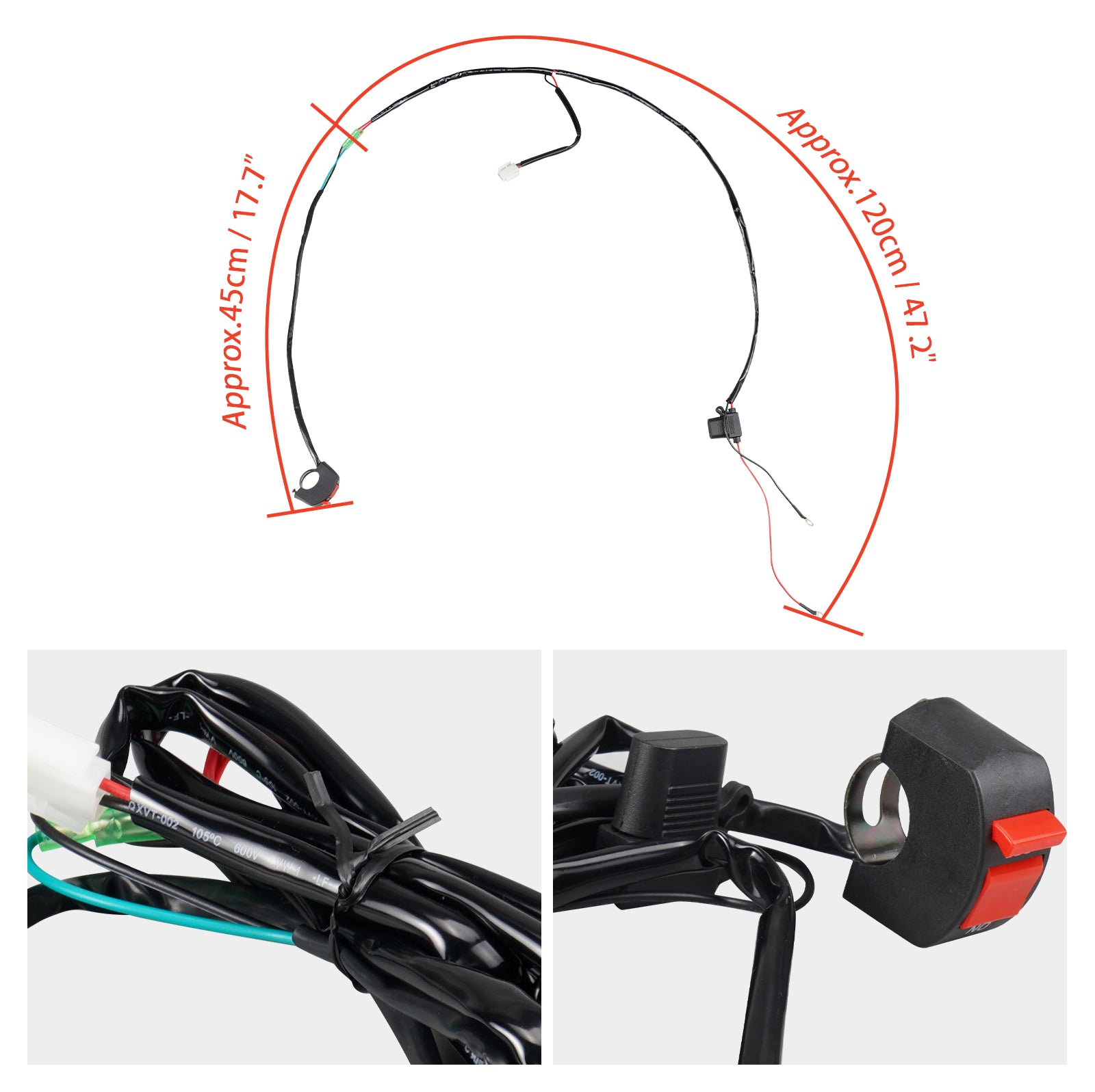 Universal Fan Cable with ON / OFF Switch Kit For KTM Husqvarna Gas Gas 125-450CC Models