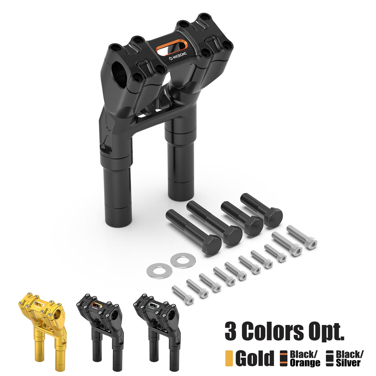 Modular Kickback Isolated Handlebar Risers Backward For Harley 1-1/8" Fat Bar