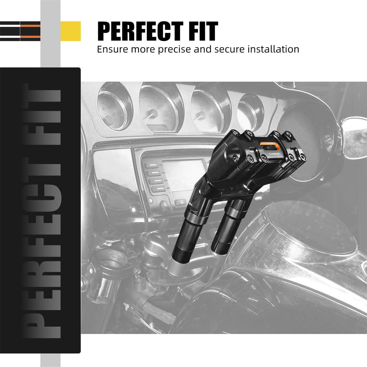 Modular Kickback Isolated Handlebar Risers Backward For Harley 1-1/8" Fat Bar