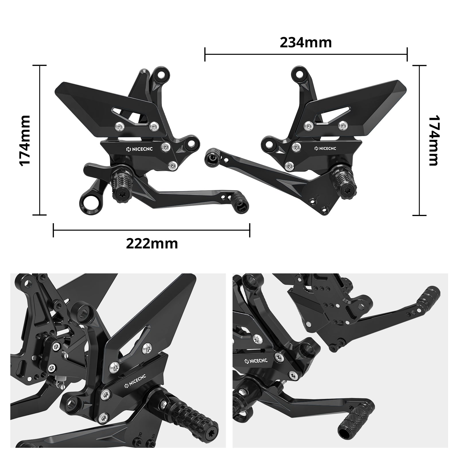 Rearsets Foot Peg Kit For KTM 1290 Super Duke R 20–24 1390 Super Duke R 24–25
