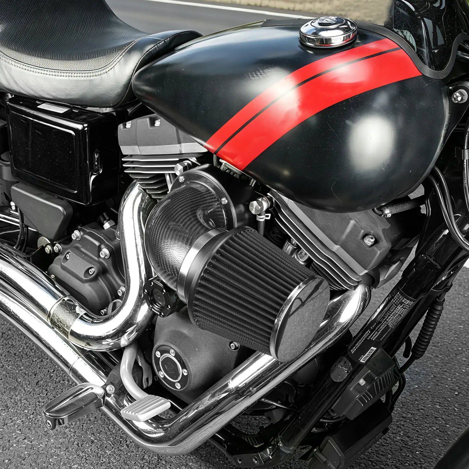 High-Flow Air Cleaner w/External Breather Kit For Harley Twin Cam Engine 2001-2016