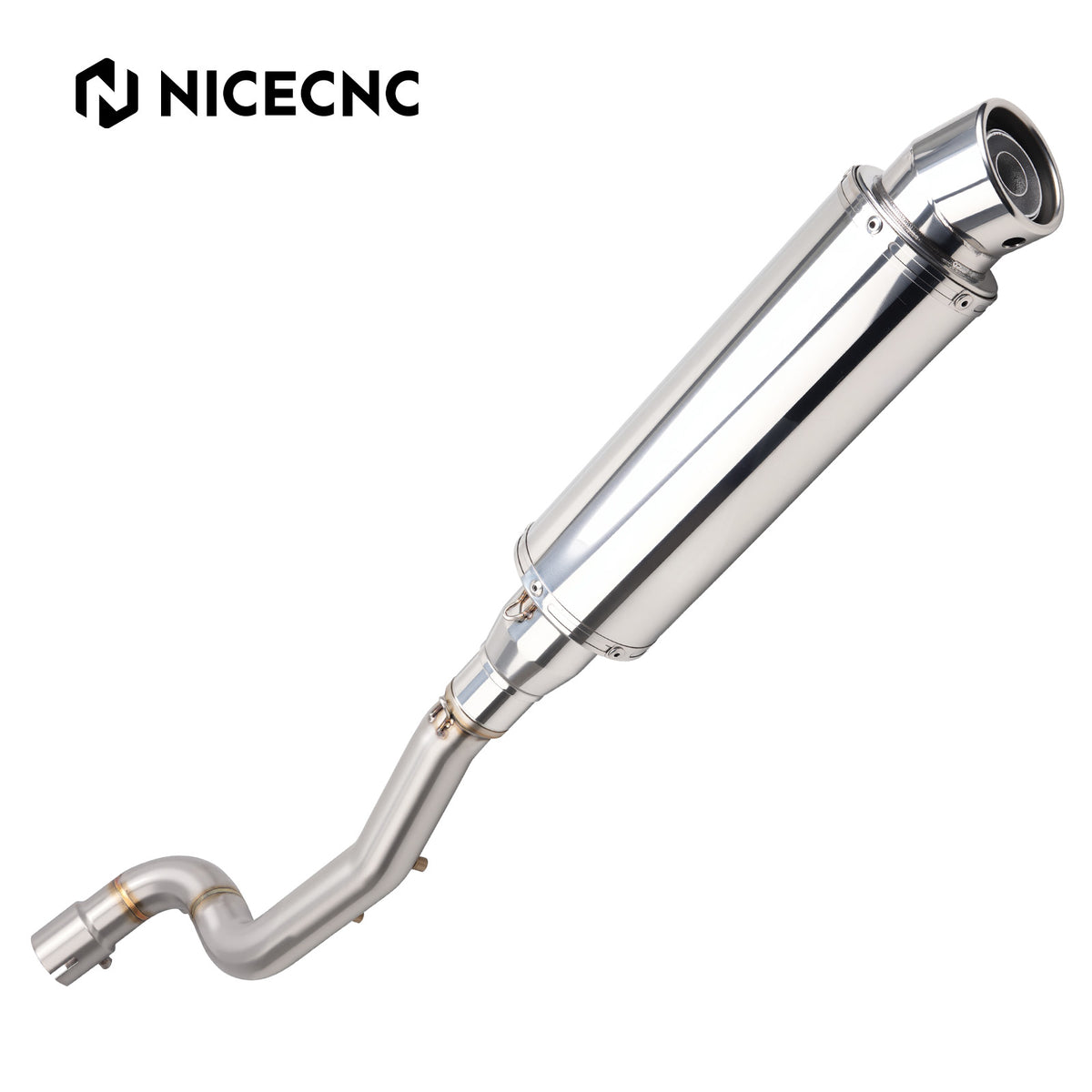 High-Exit Exhaust System Mid-Pipe + Muffler For Yamaha Tenere 700 2019-2026