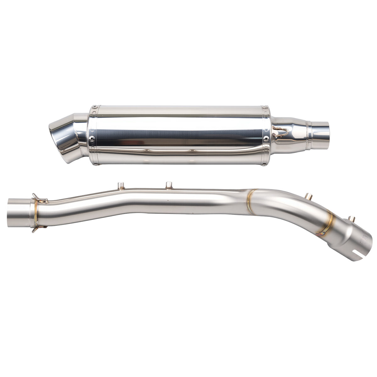 High-Exit Exhaust System Mid-Pipe + Muffler For Yamaha Tenere 700 2019-2026