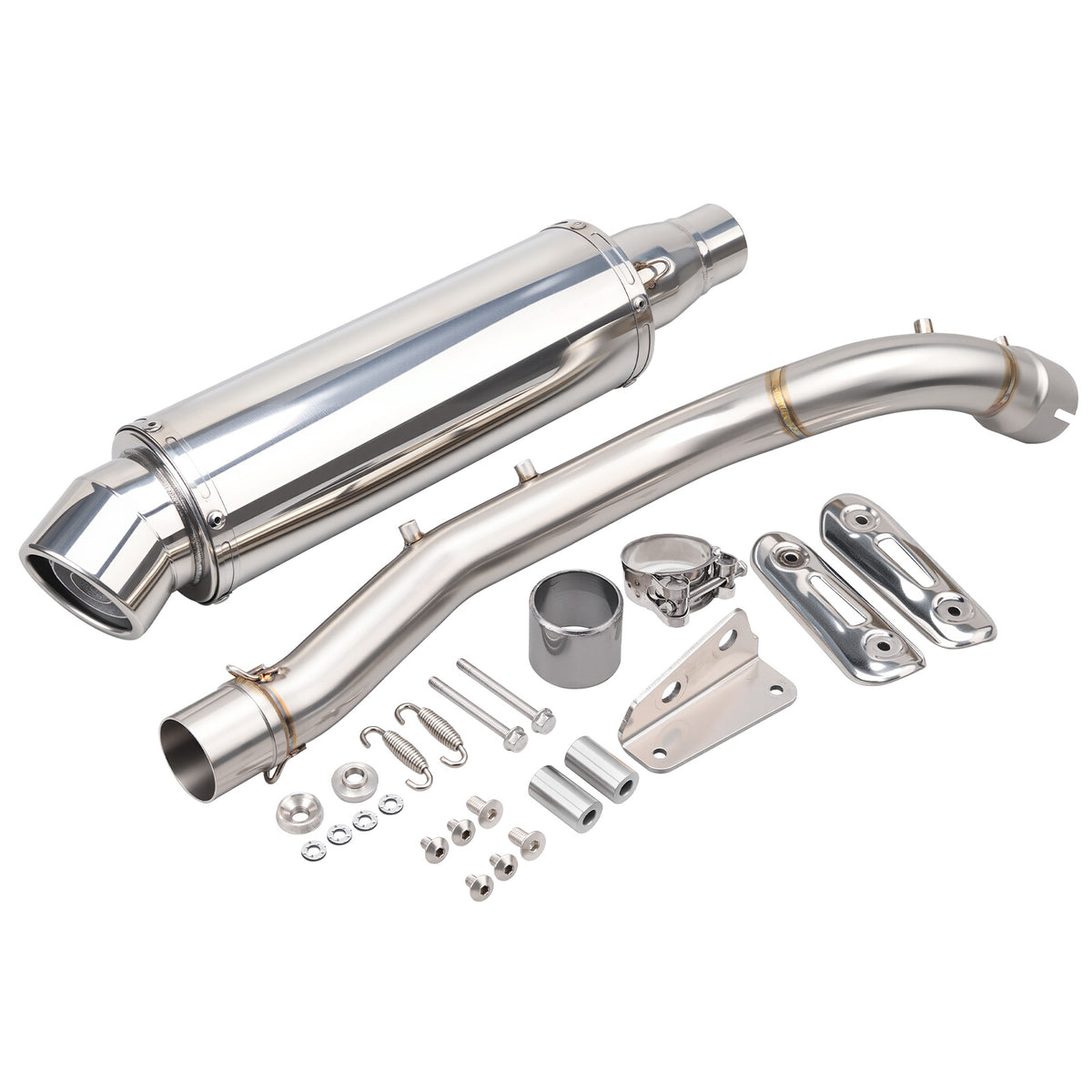 High-Exit Exhaust System Mid-Pipe + Muffler For Yamaha Tenere 700 2019-2026