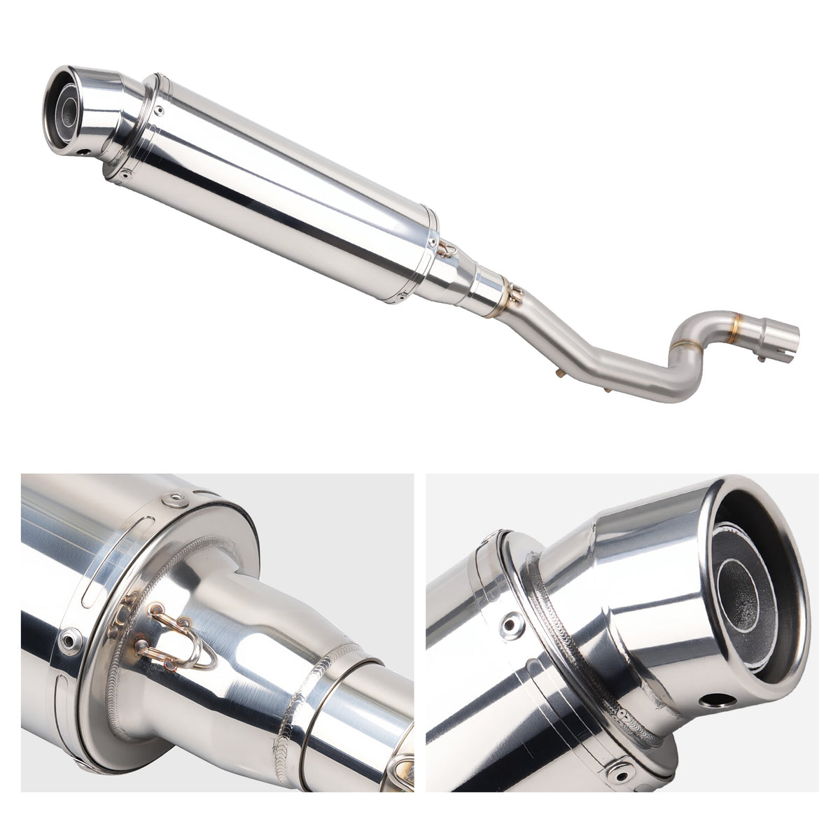 High-Exit Exhaust System Mid-Pipe + Muffler For Yamaha Tenere 700 2019-2026
