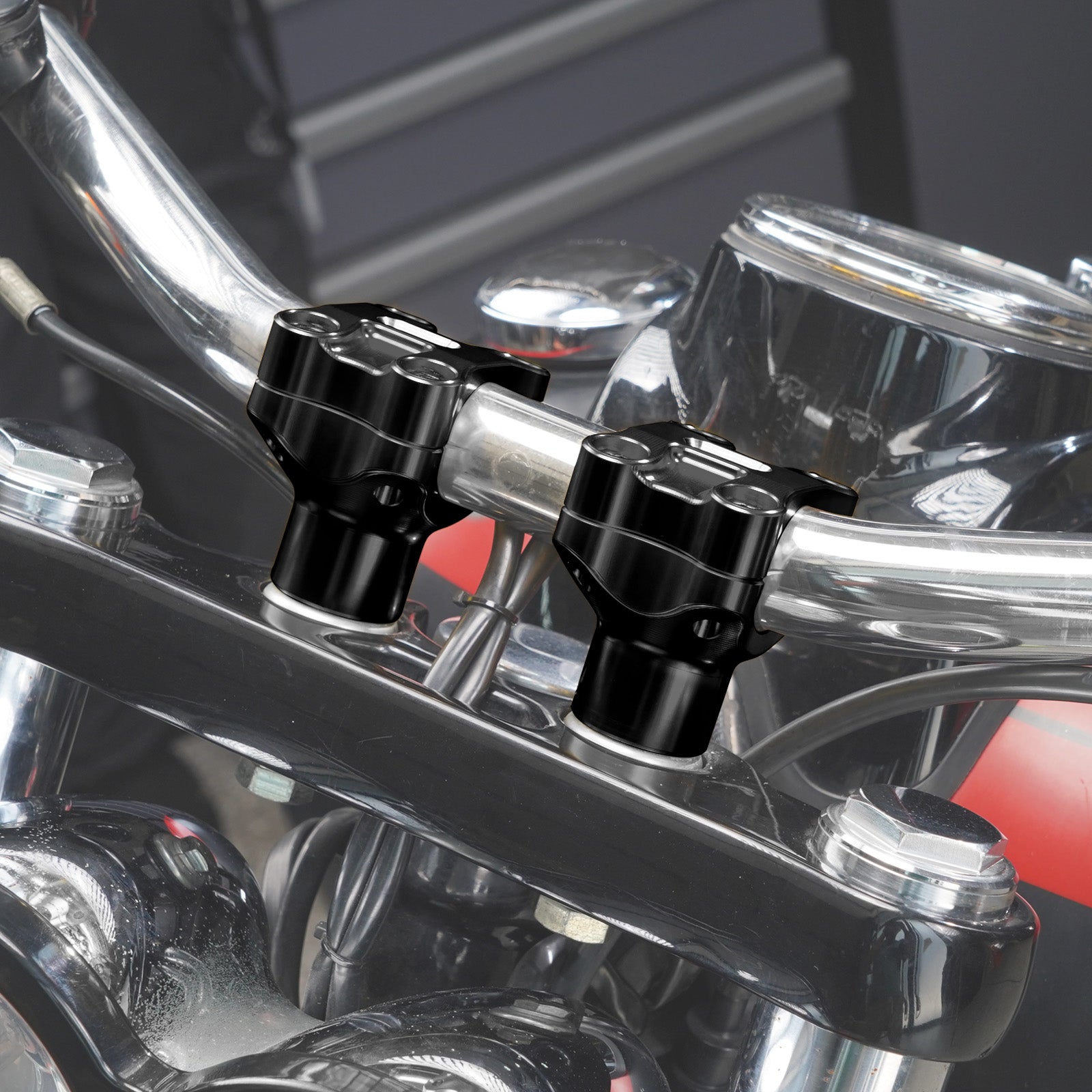 2" Handlebar Risers For Harley Dyna Low Rider Street Bob Super Glide 1.25" Bar