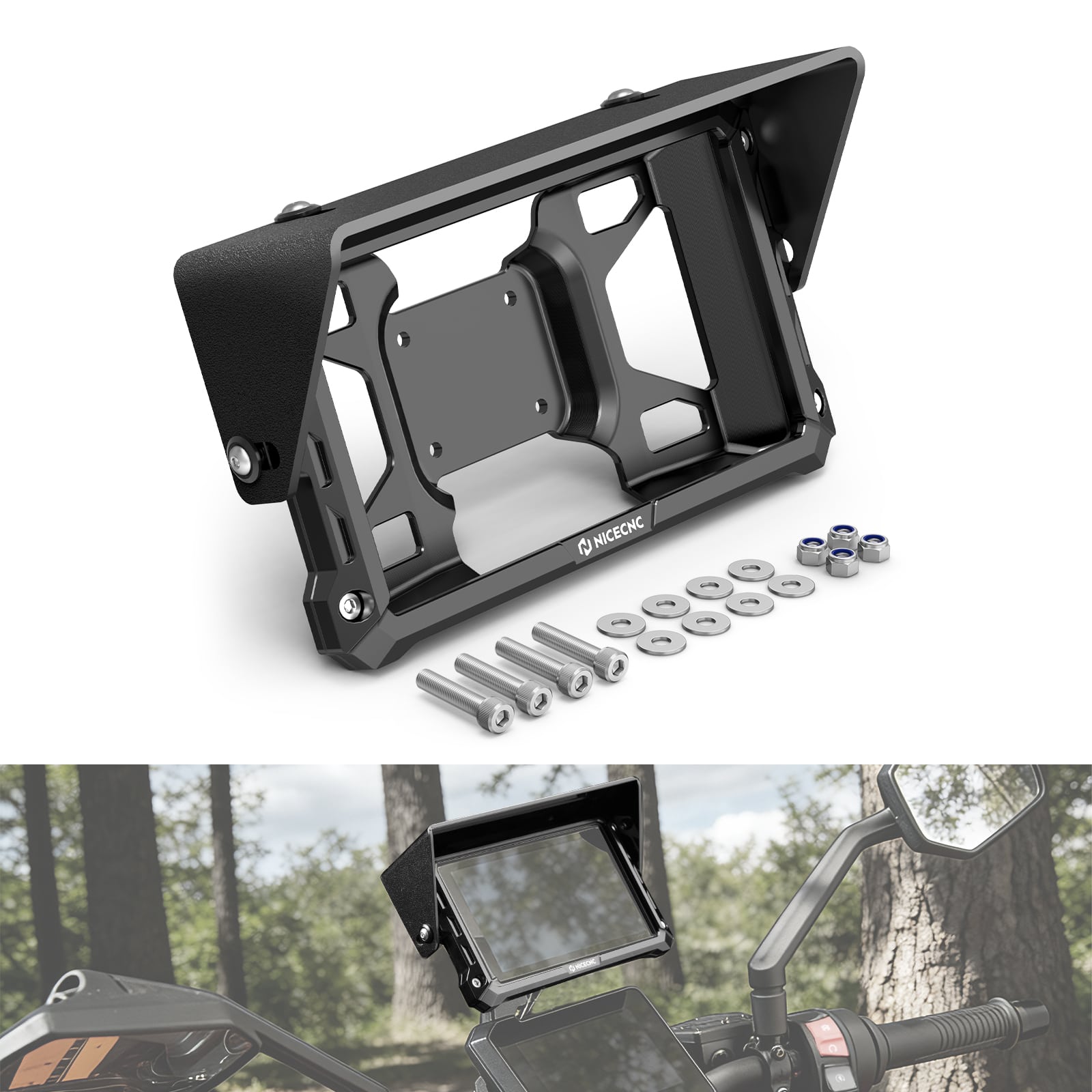 Protective Case + Adjustable Sun Visor Kit For Garmin Zumo XT2 6" Devices