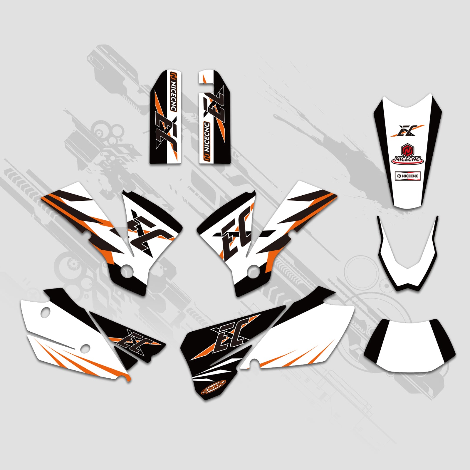 Motorcycle Full Graphics Decals Stickers Kit For KTM EXC 2001-2002