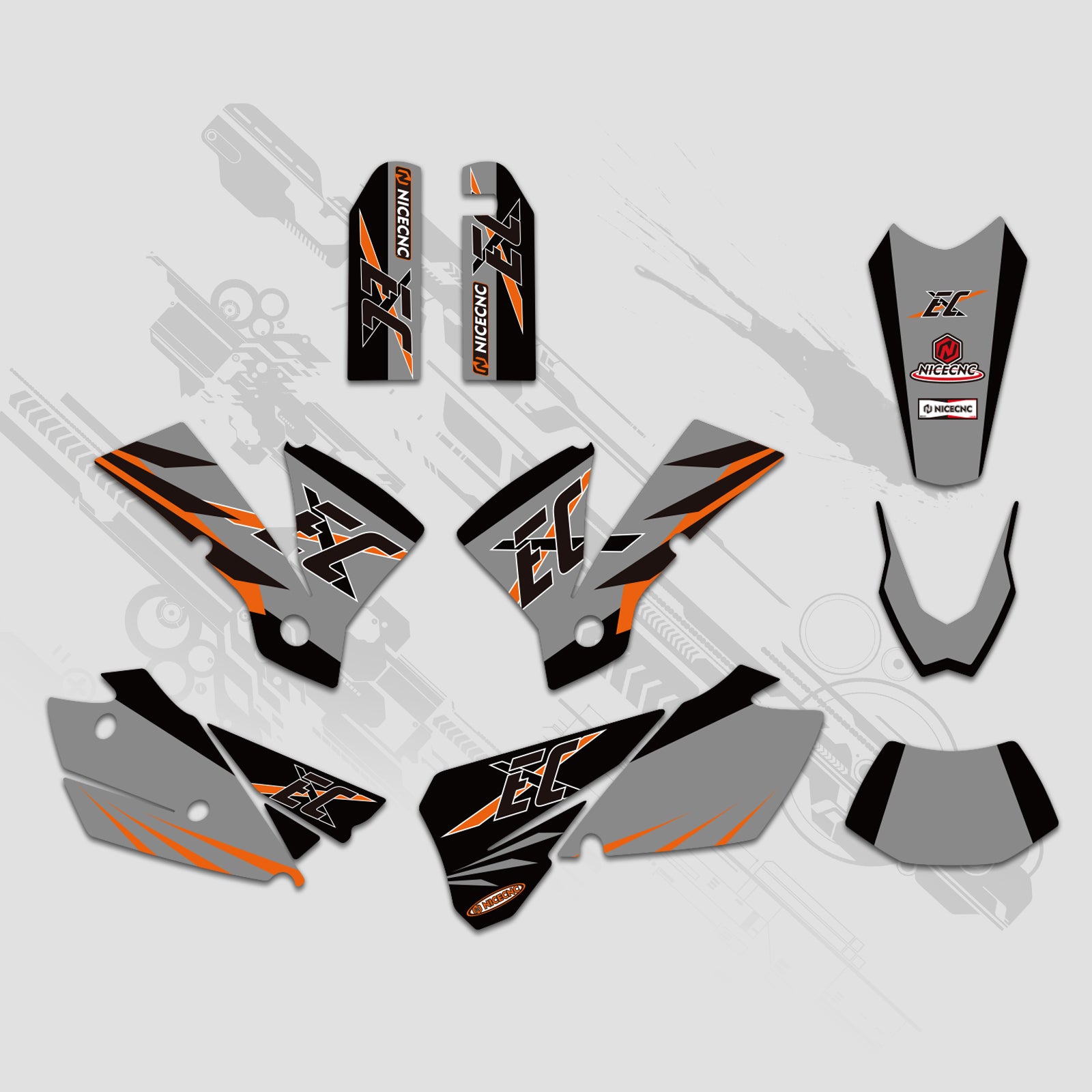 Motorcycle Full Graphics Decals Stickers Kit For KTM EXC 2001-2002