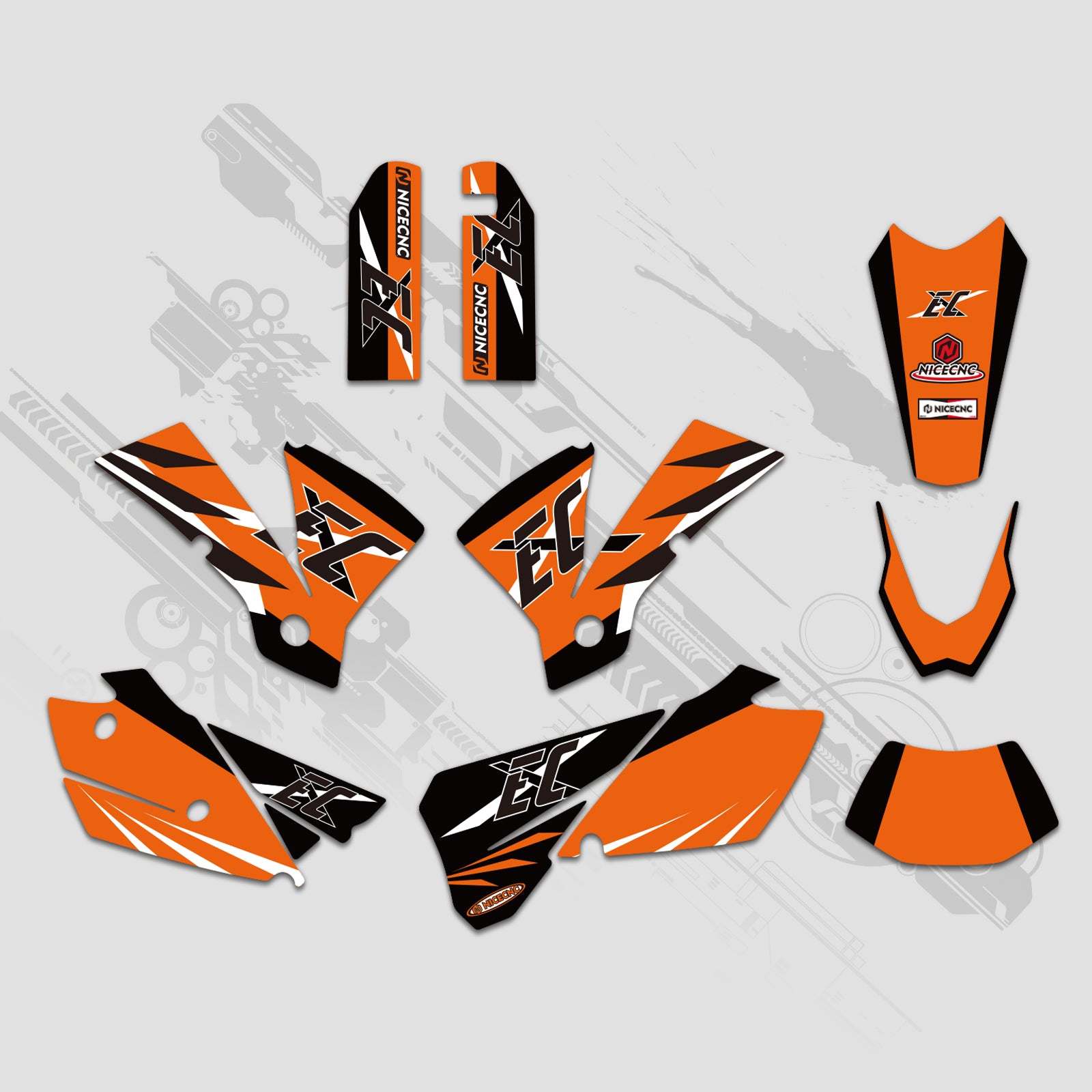 Motorcycle Full Graphics Decals Stickers Kit For KTM EXC 2001-2002