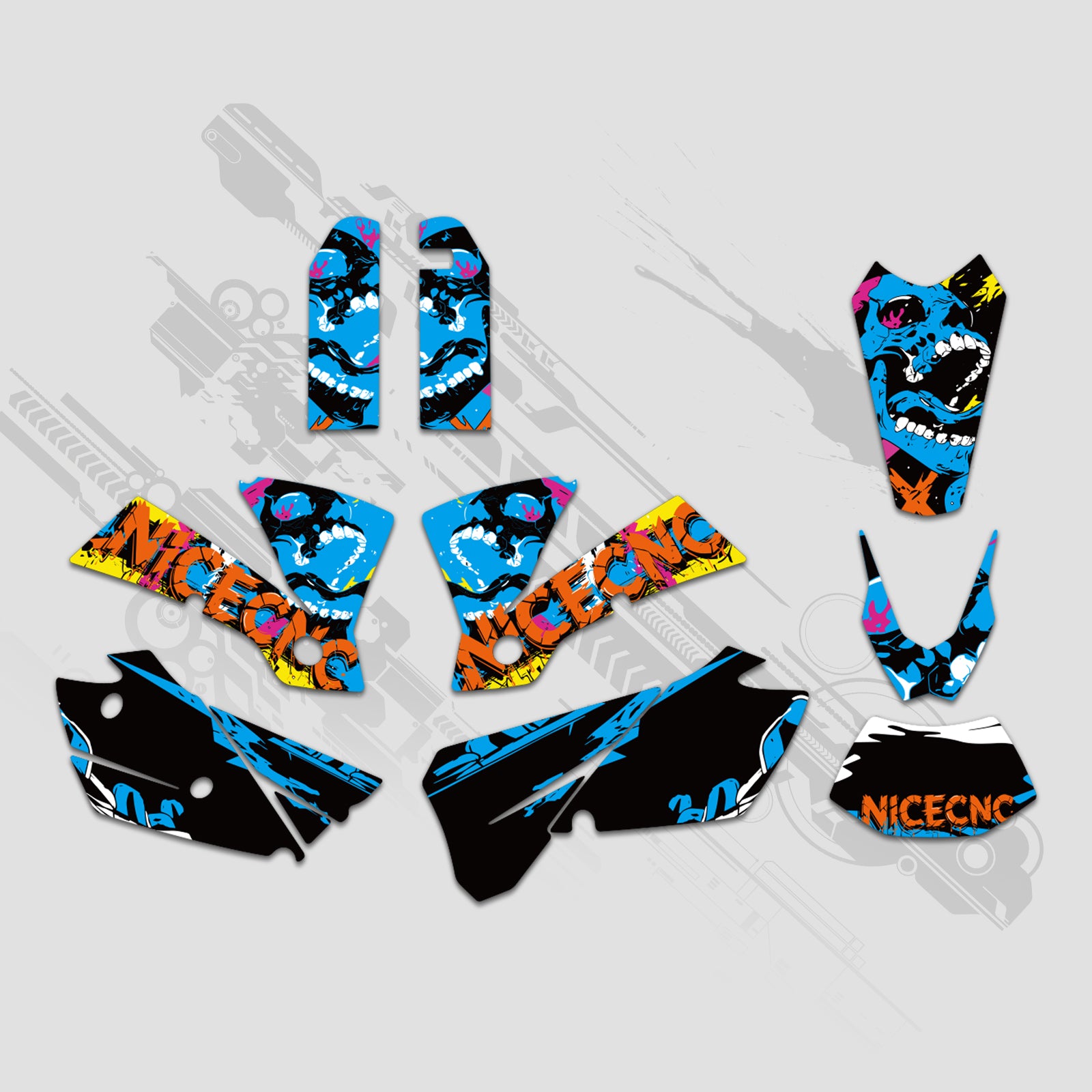 Motorcycle Full Graphics Decals Stickers Kit For KTM EXC 2004