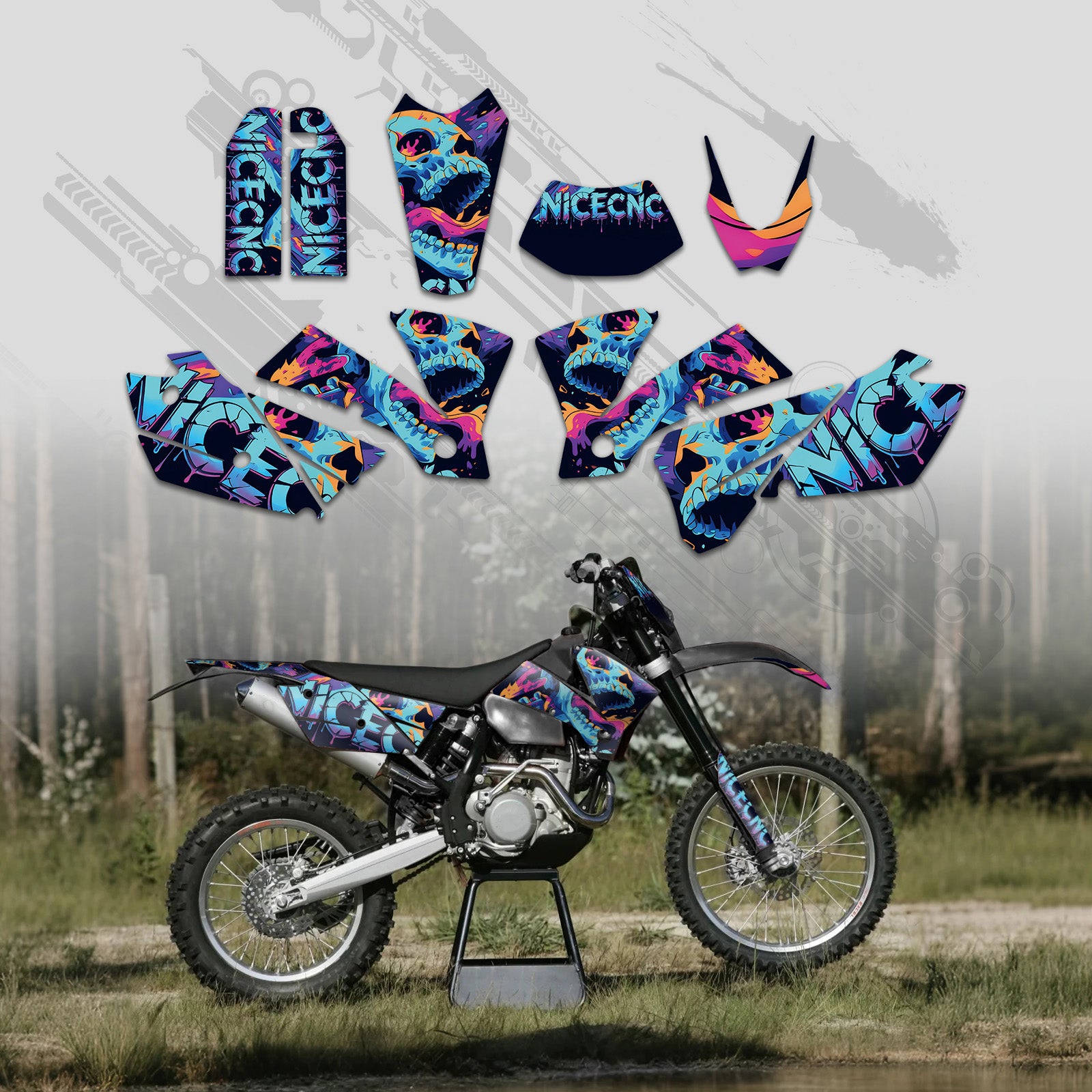 Off-Road Bike Full Graphics Decals Stickers Kit For KTM EXC 2004